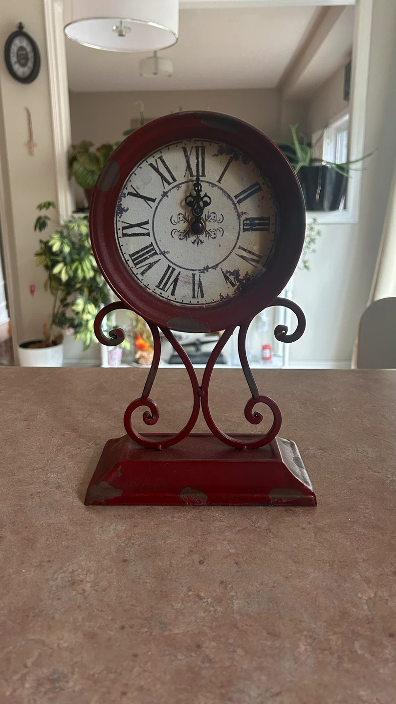 Decorative Red Tabletop Clock