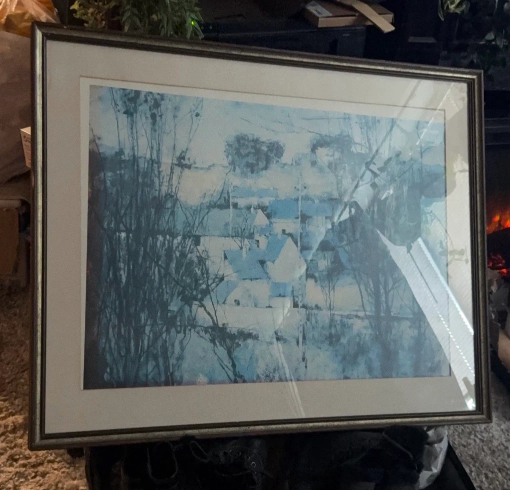 Framed Winter Village Print