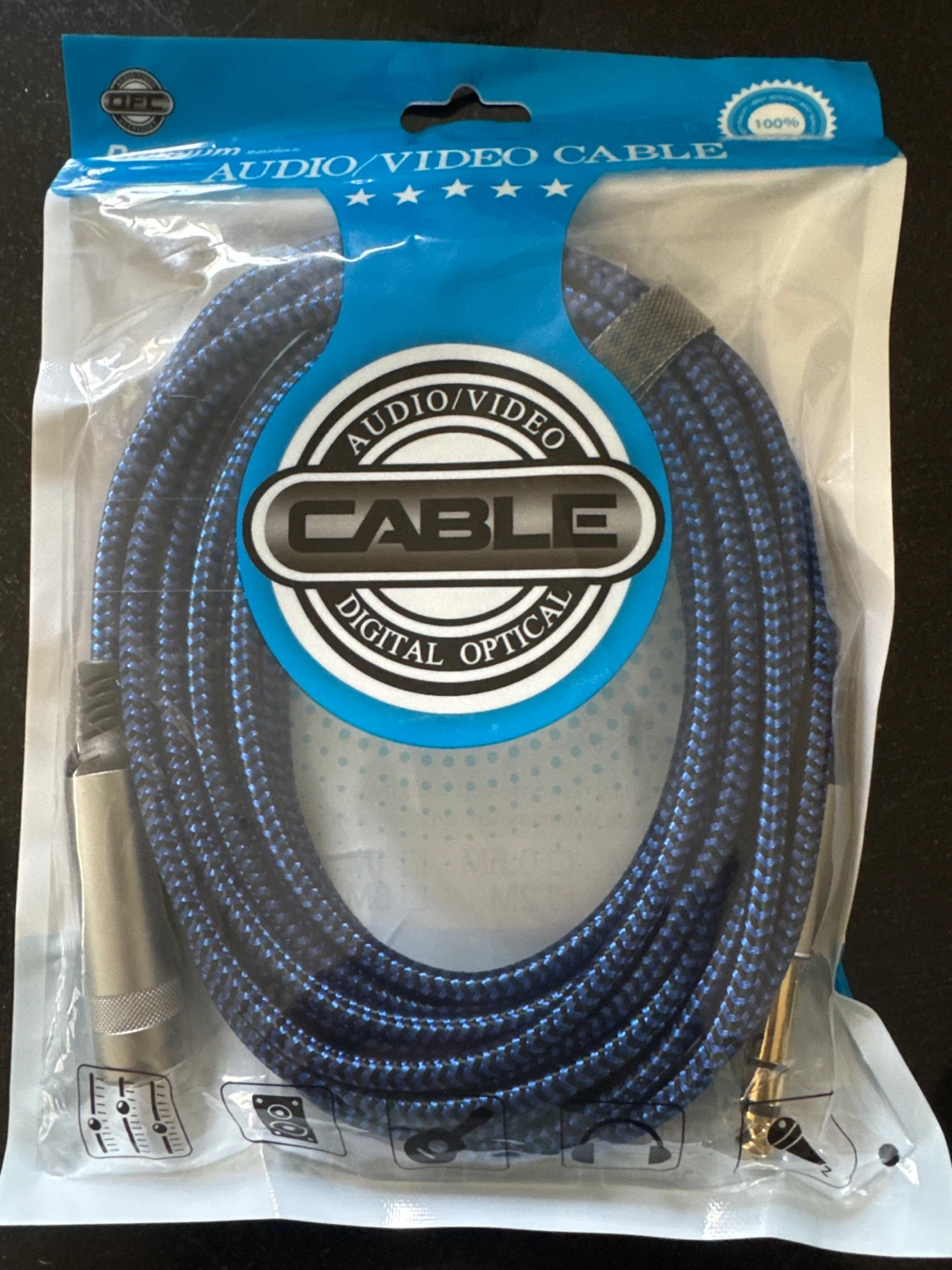 Blue Braided Premium Audio Cable