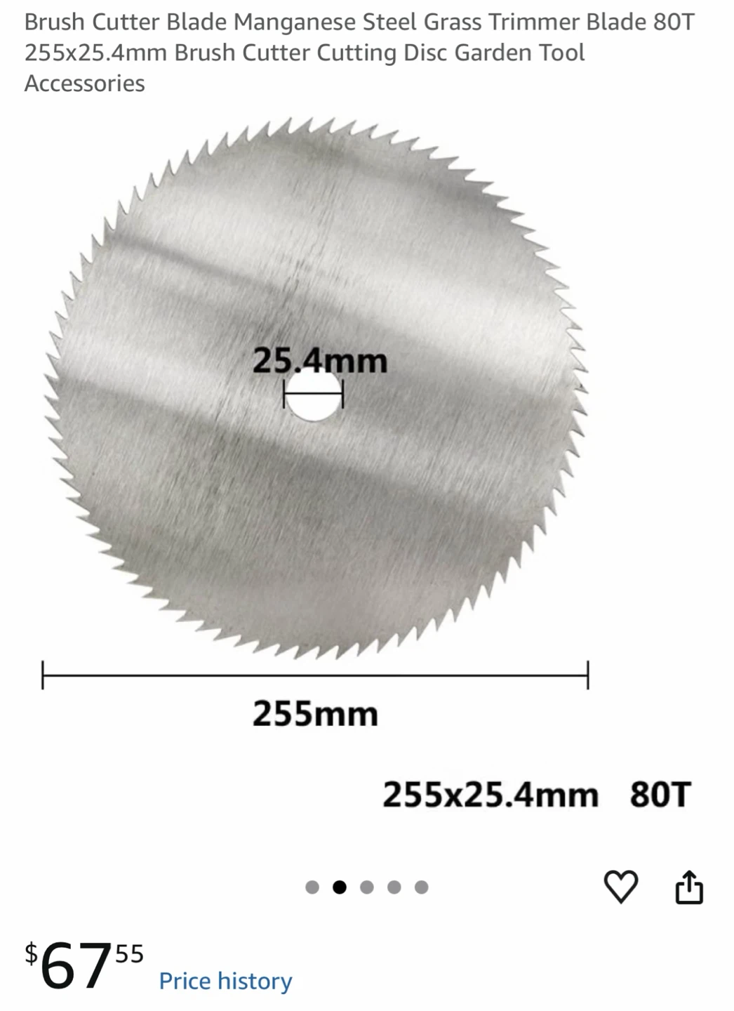 Brush Cutter Blade 255mm x 25.4mm 80T - photo 2