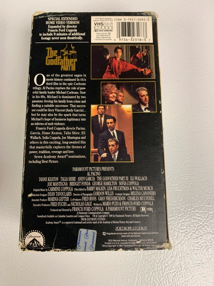 The Godfather Trilogy VHS Box Set - photo 5