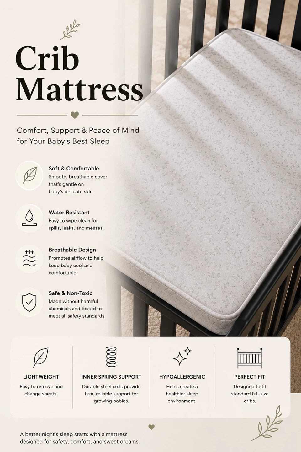 Standard crib mattress