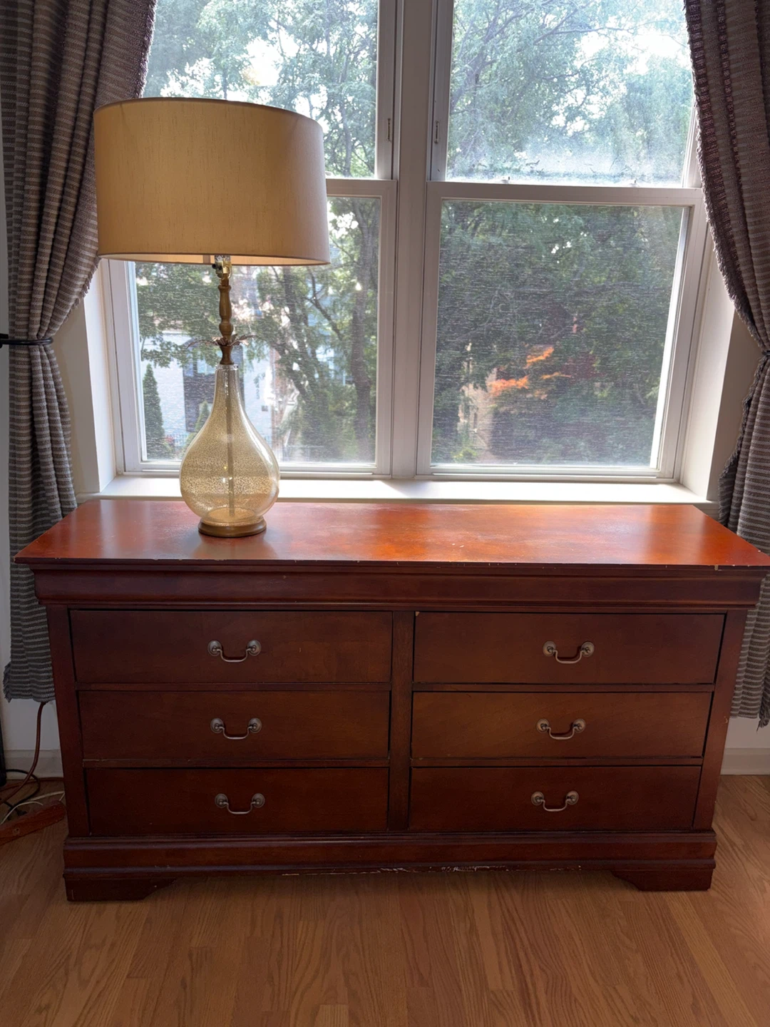 Cherry Wood Dresser with 6 Drawers