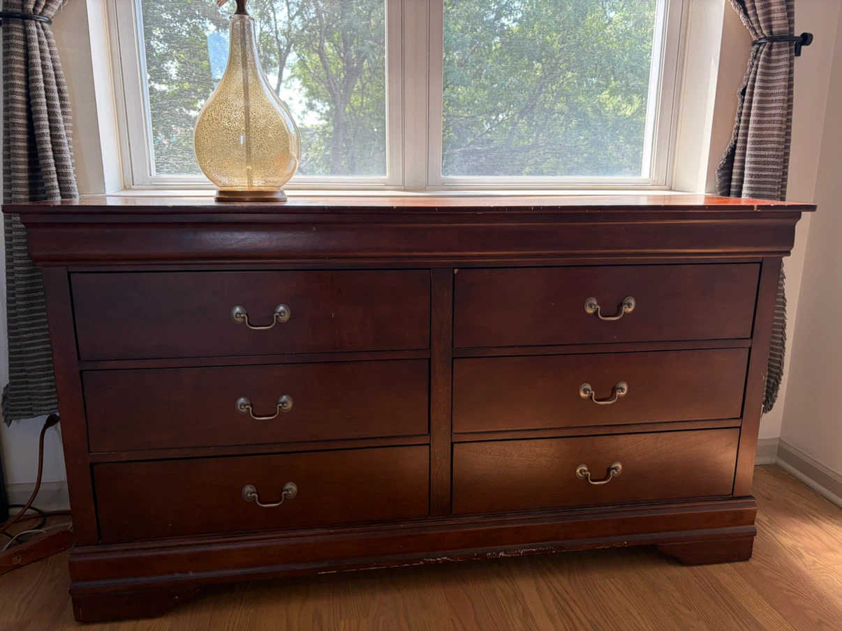 Cherry Wood Dresser with 6 Drawers - photo 2