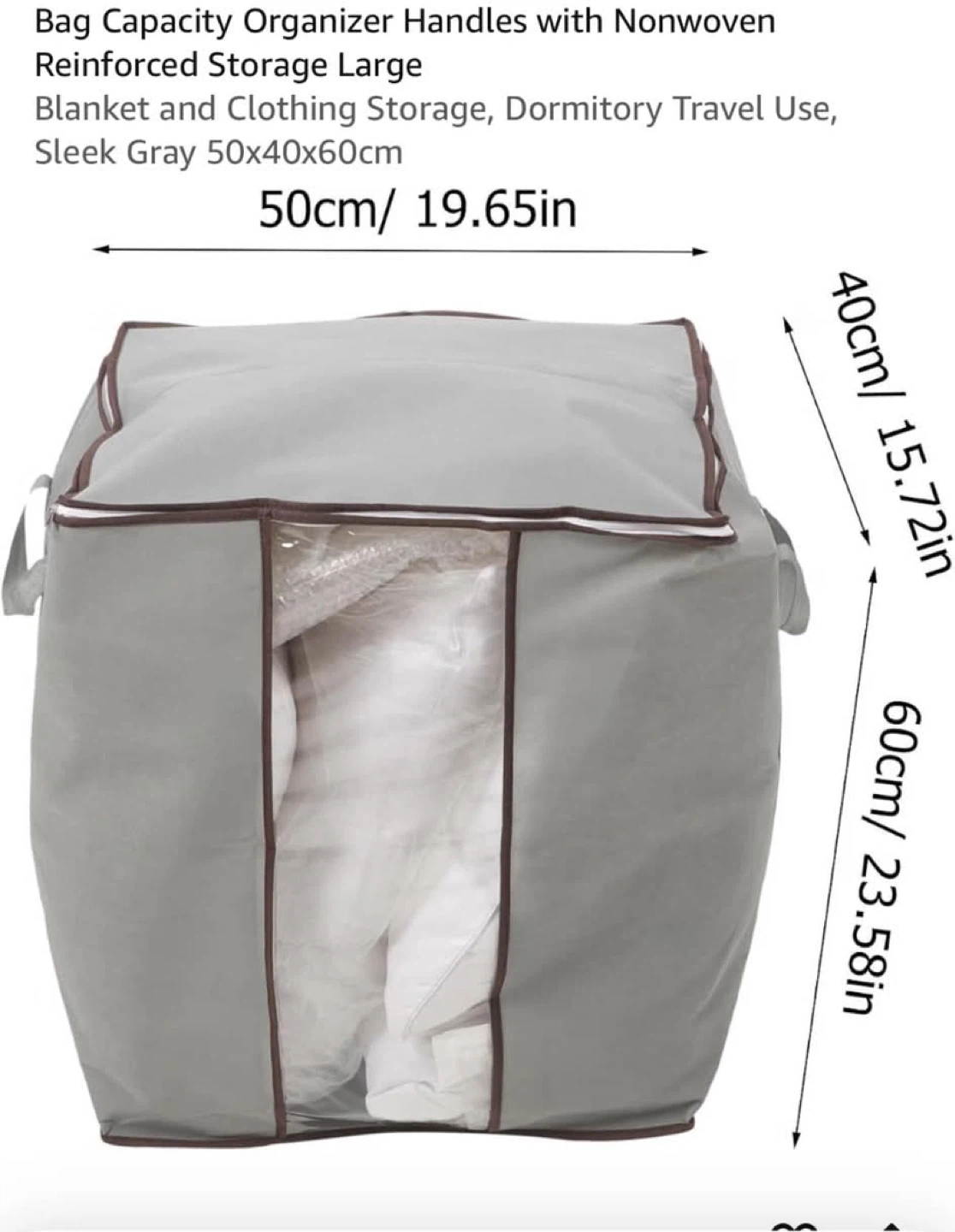 Grey Hanging Garment Bag Organizer - photo 2