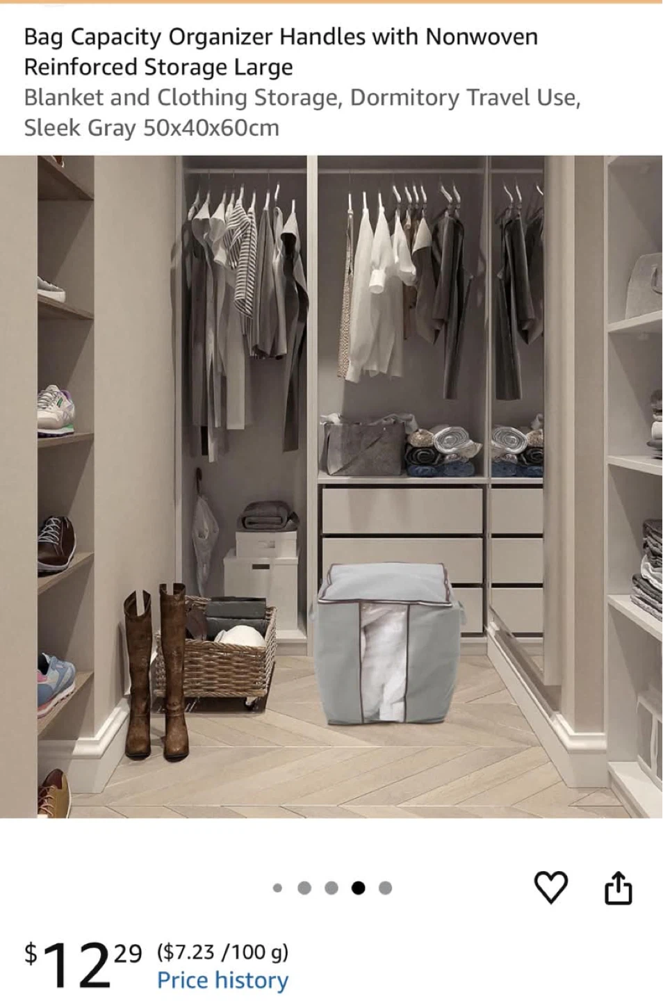 Grey Hanging Garment Bag Organizer - photo 3