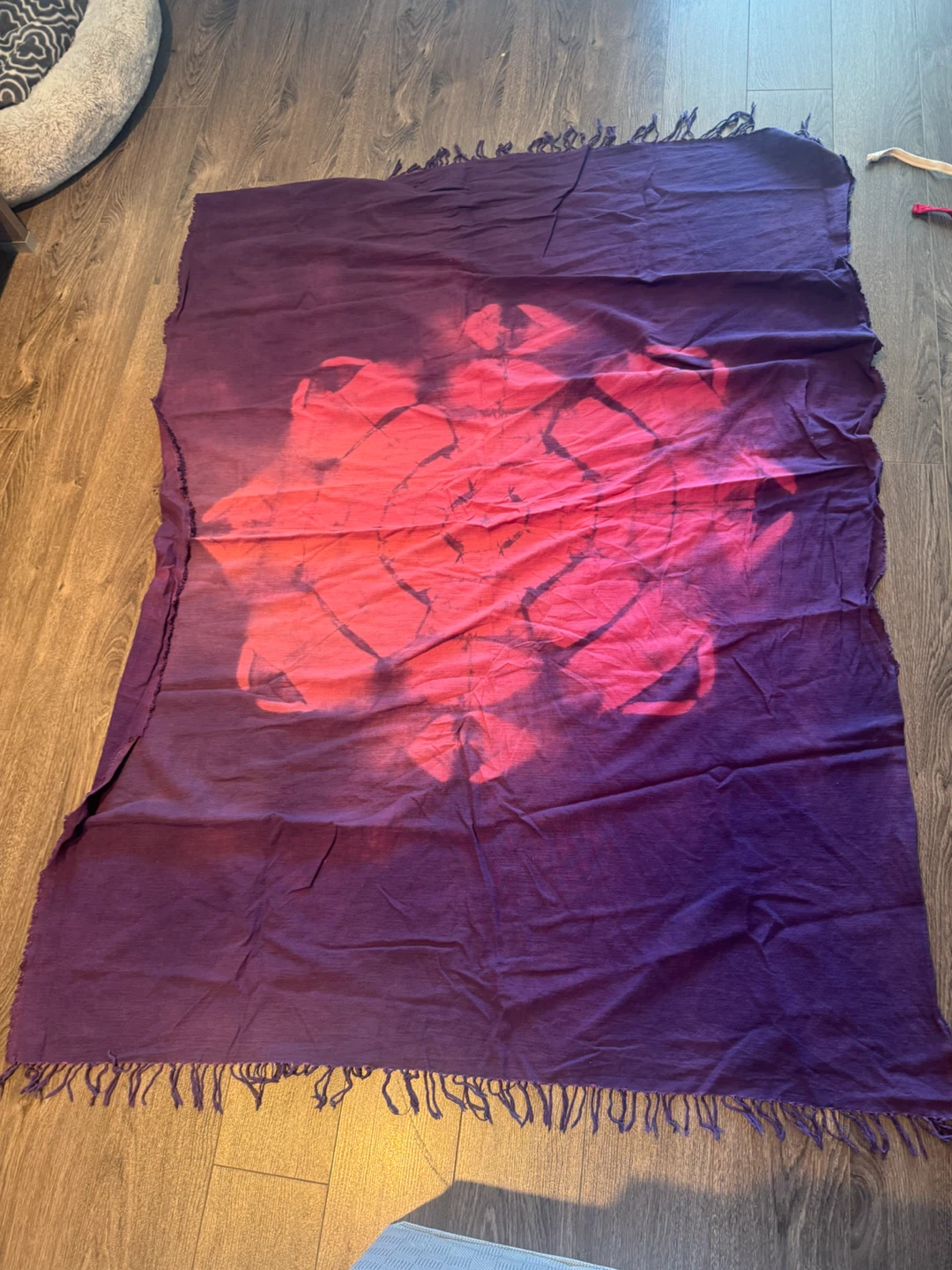 Purple and pink tie-dye sarong