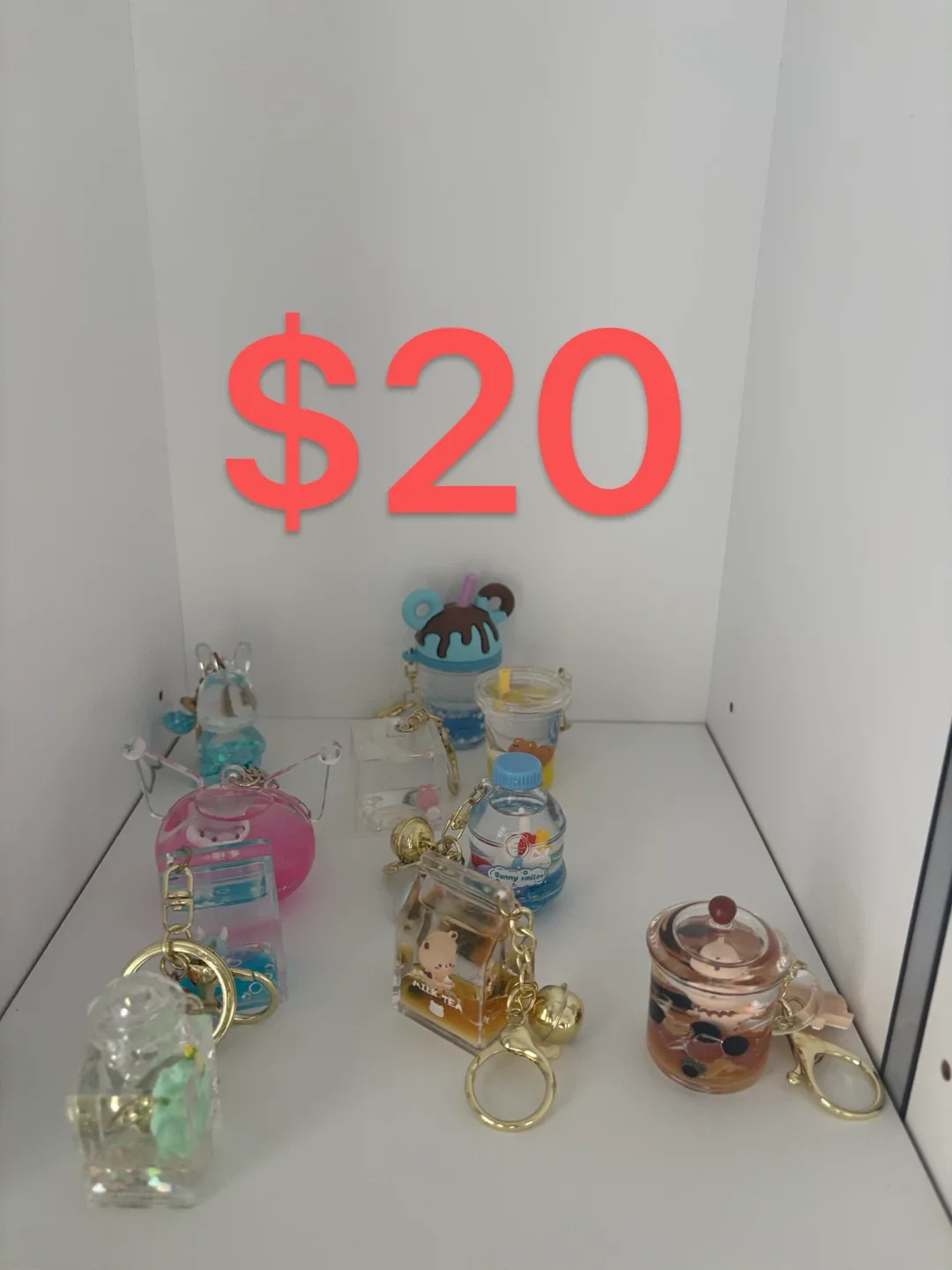 Cute Kawaii Drink & Food Themed water Keychains