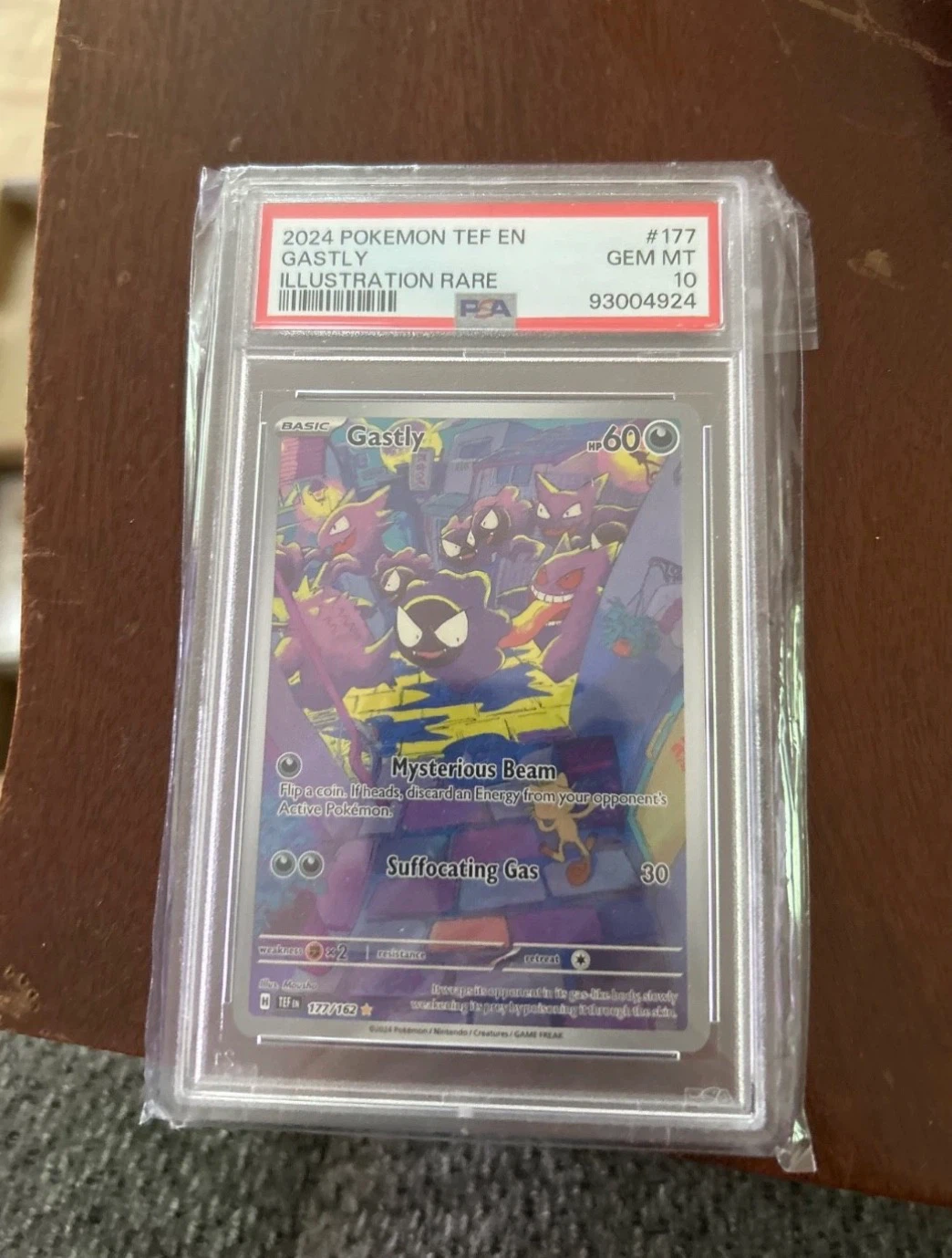 2024 Pokemon TEF EN Gastly #177 Illustration Rare Trading Card