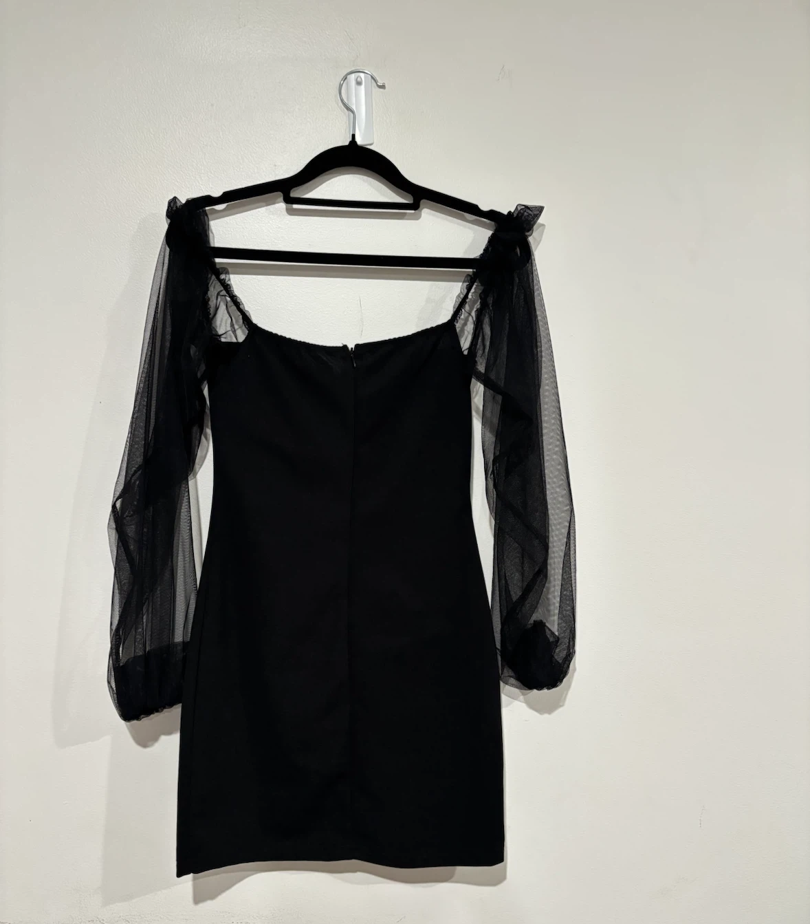 Black Sheer Long Sleeve Mini Dress - photo 2