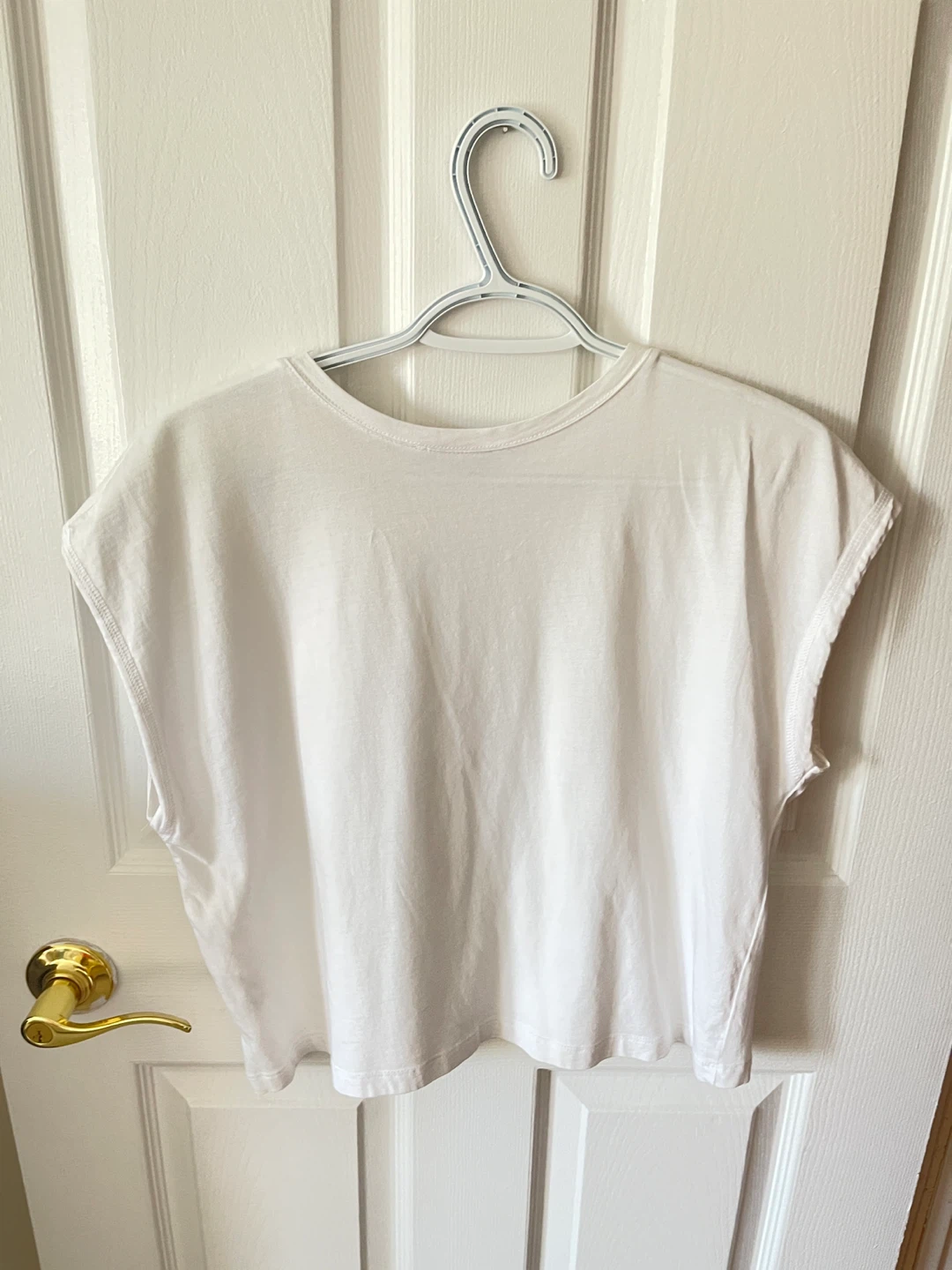 Zara white cap sleeve t-shirt size small - photo 3