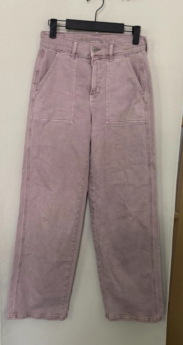 American Eagle :Muave Wide Leg Denim Jeans -Size  00 - photo 3