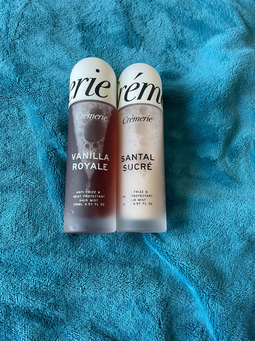 Two piece together set frizz protectants.
