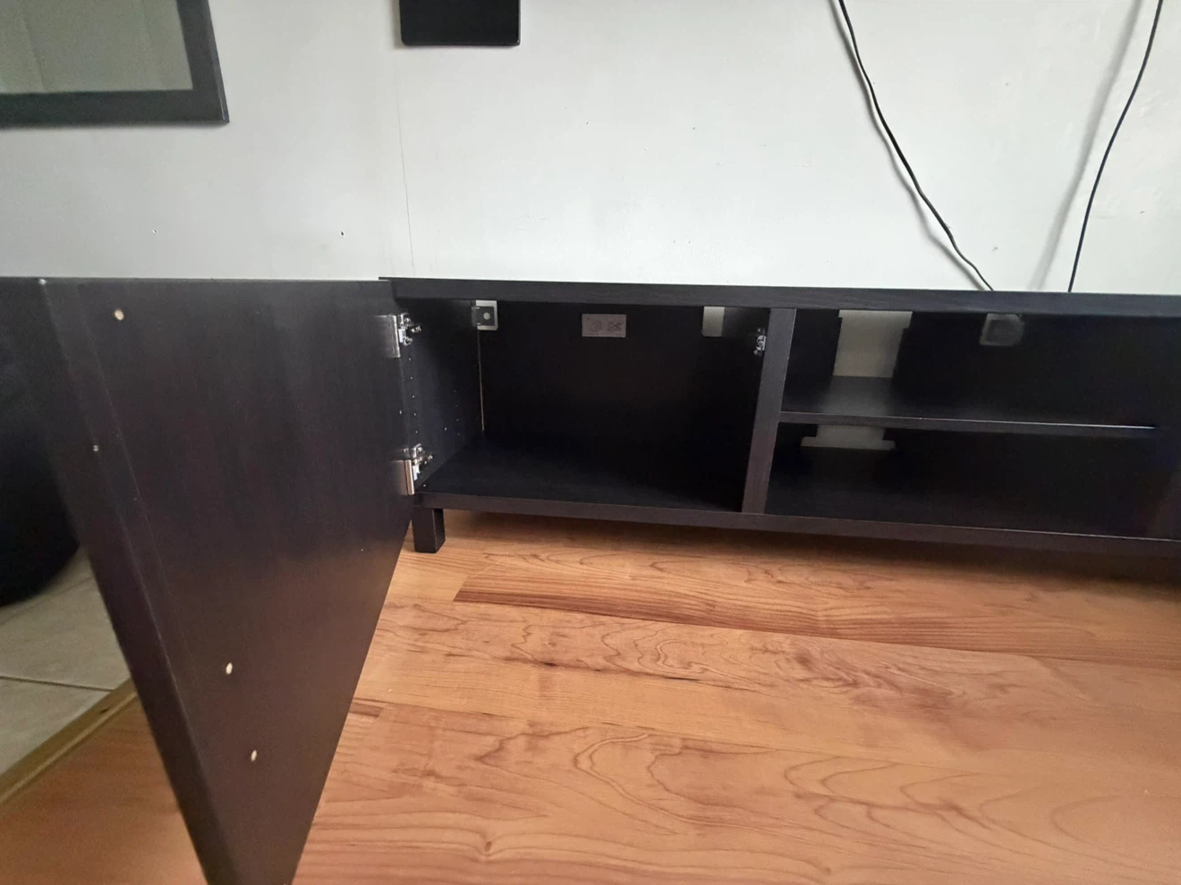 Dark Brown TV Stand with Cabinet Doors - photo 2