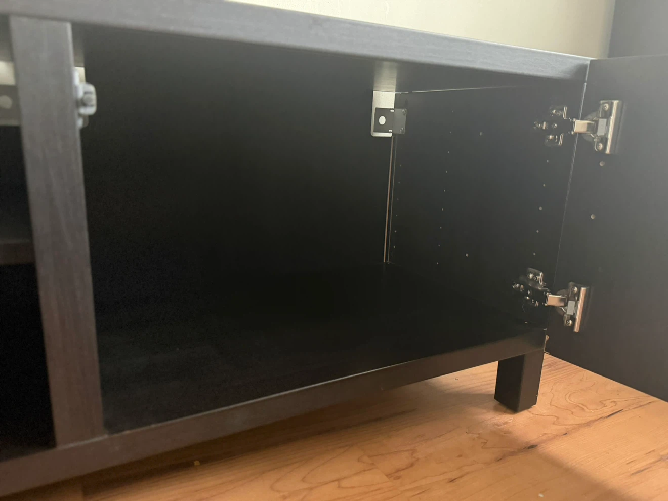 Dark Brown TV Stand with Cabinet Doors - photo 4