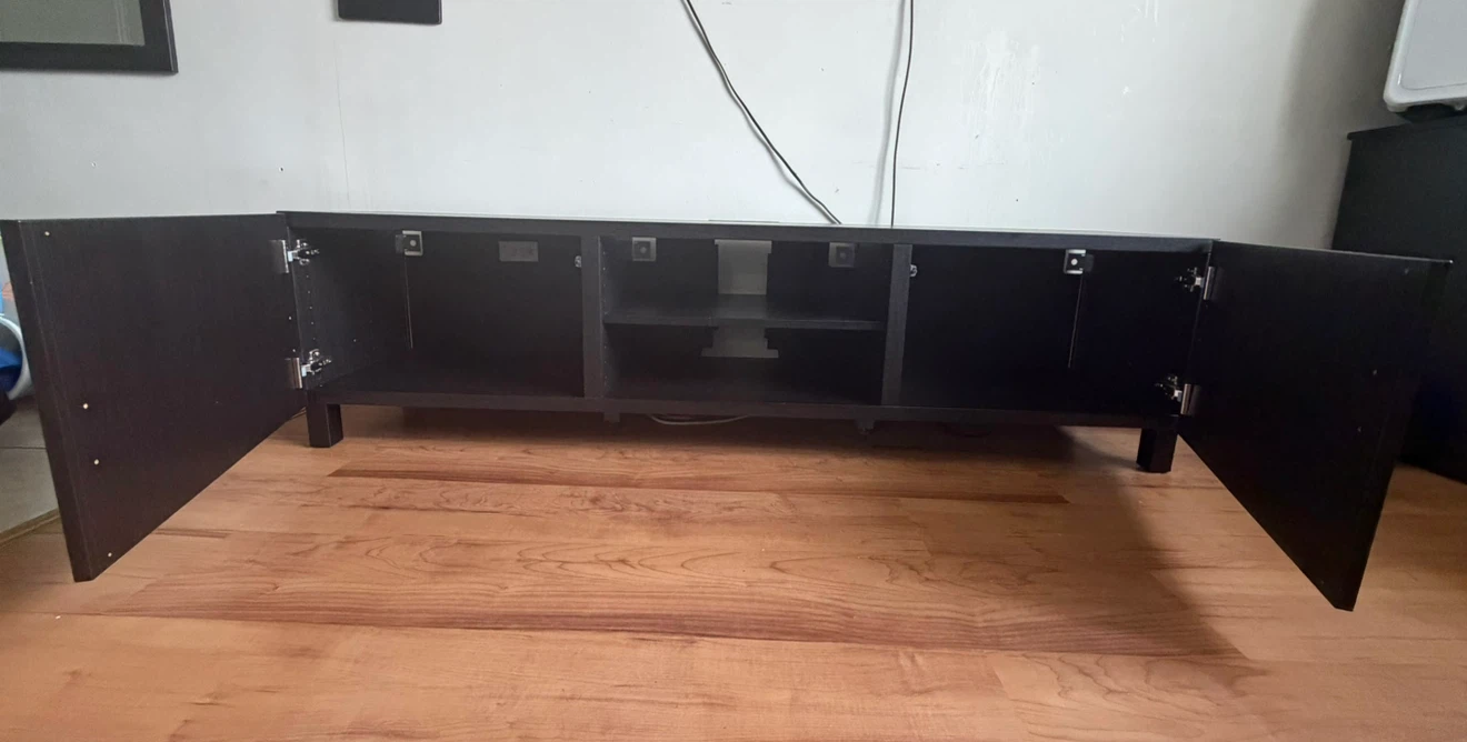 Dark Brown TV Stand with Cabinet Doors - photo 5