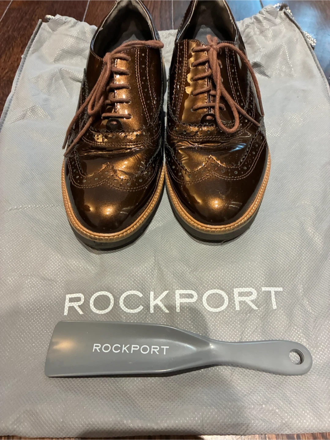 Rockport Bronze Leather Shoes for Women