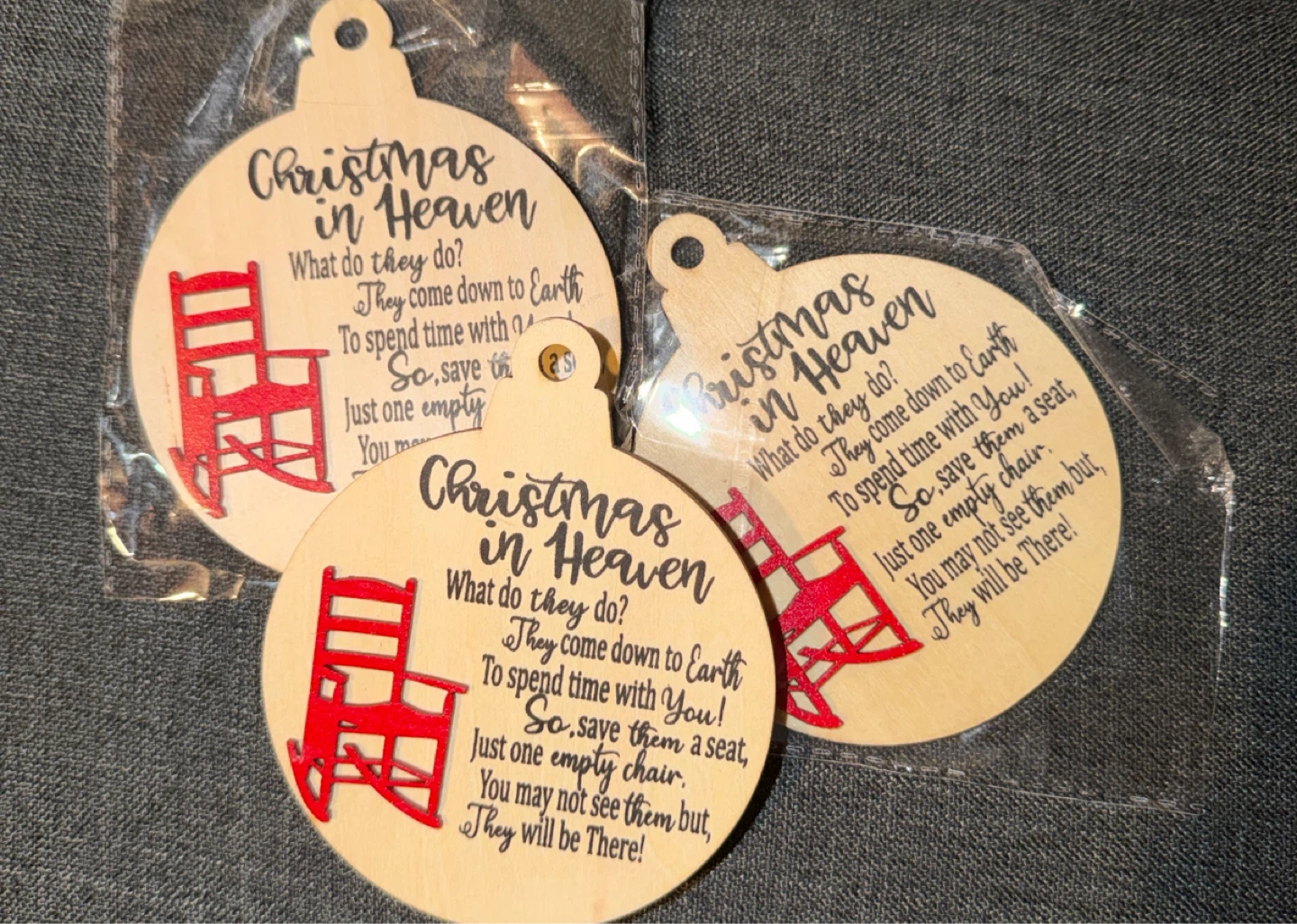 Wooden Christmas in Heaven Ornaments