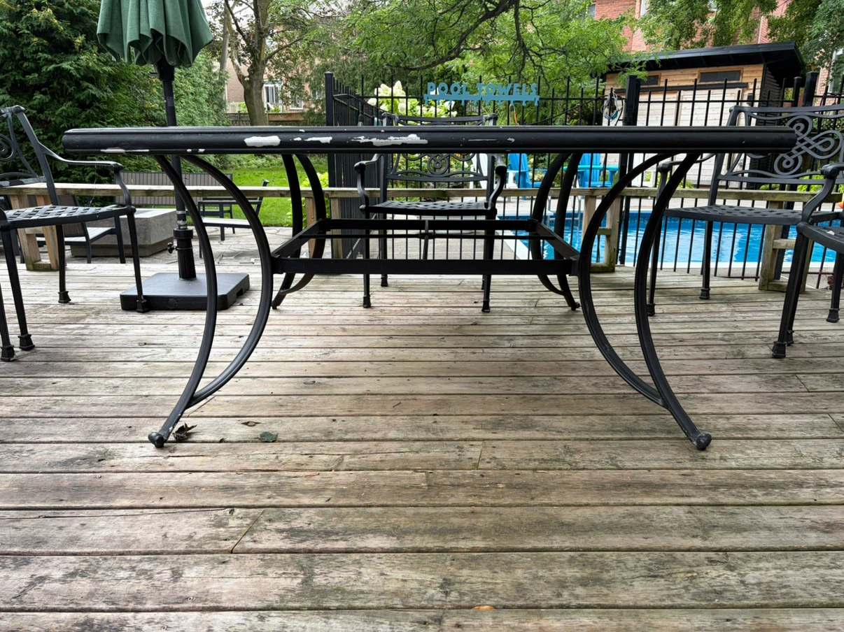 Cast aluminum patio dining set with 7 chairs - photo 2