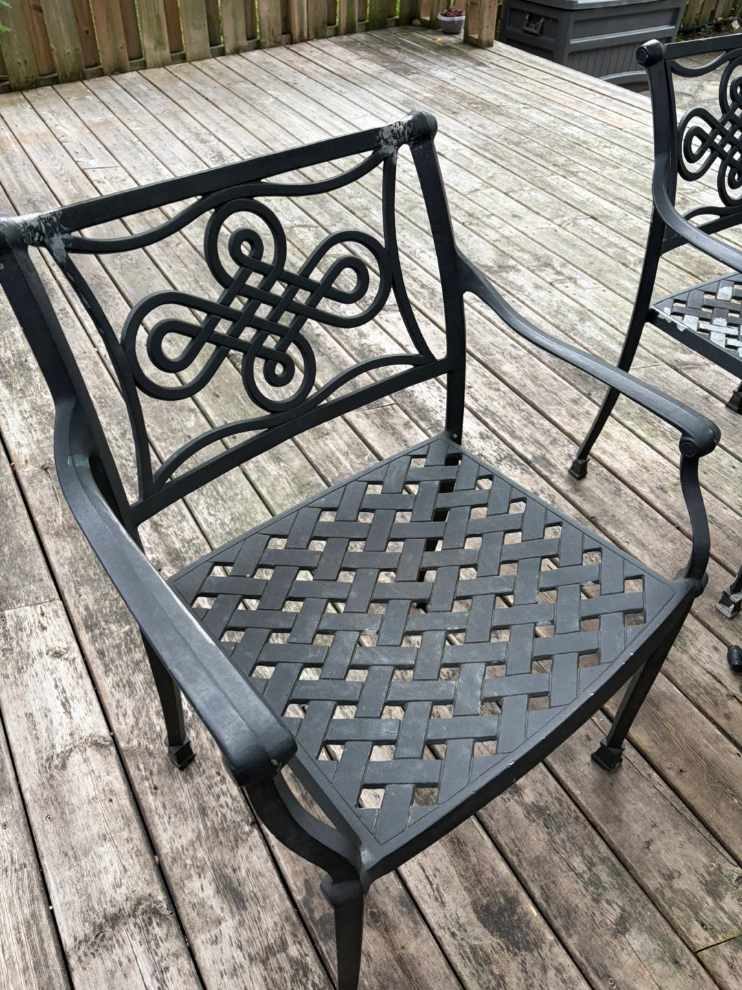 Cast aluminum patio dining set with 7 chairs - photo 3