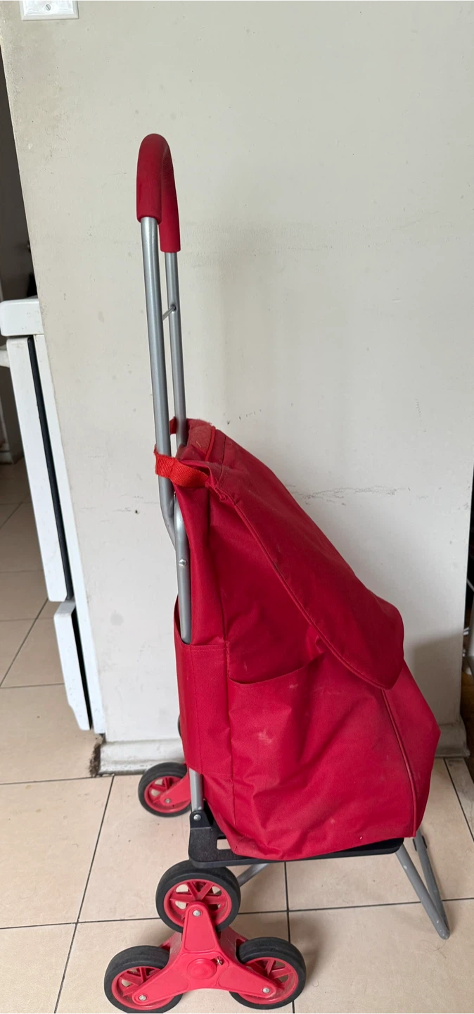 Red Shopping Trolley with Stair-Climbing Wheels - photo 2