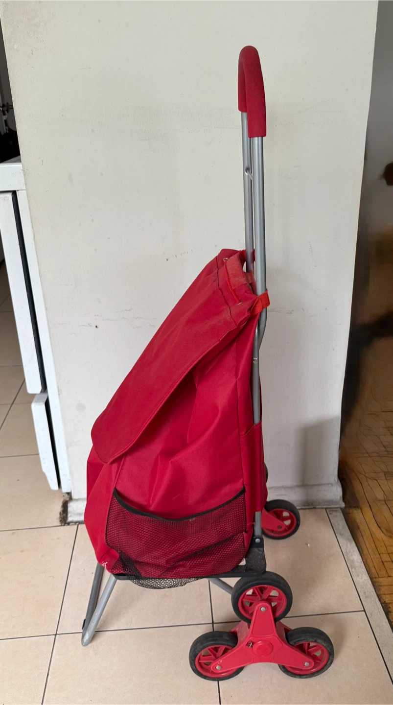 Red Shopping Trolley with Stair-Climbing Wheels - photo 3
