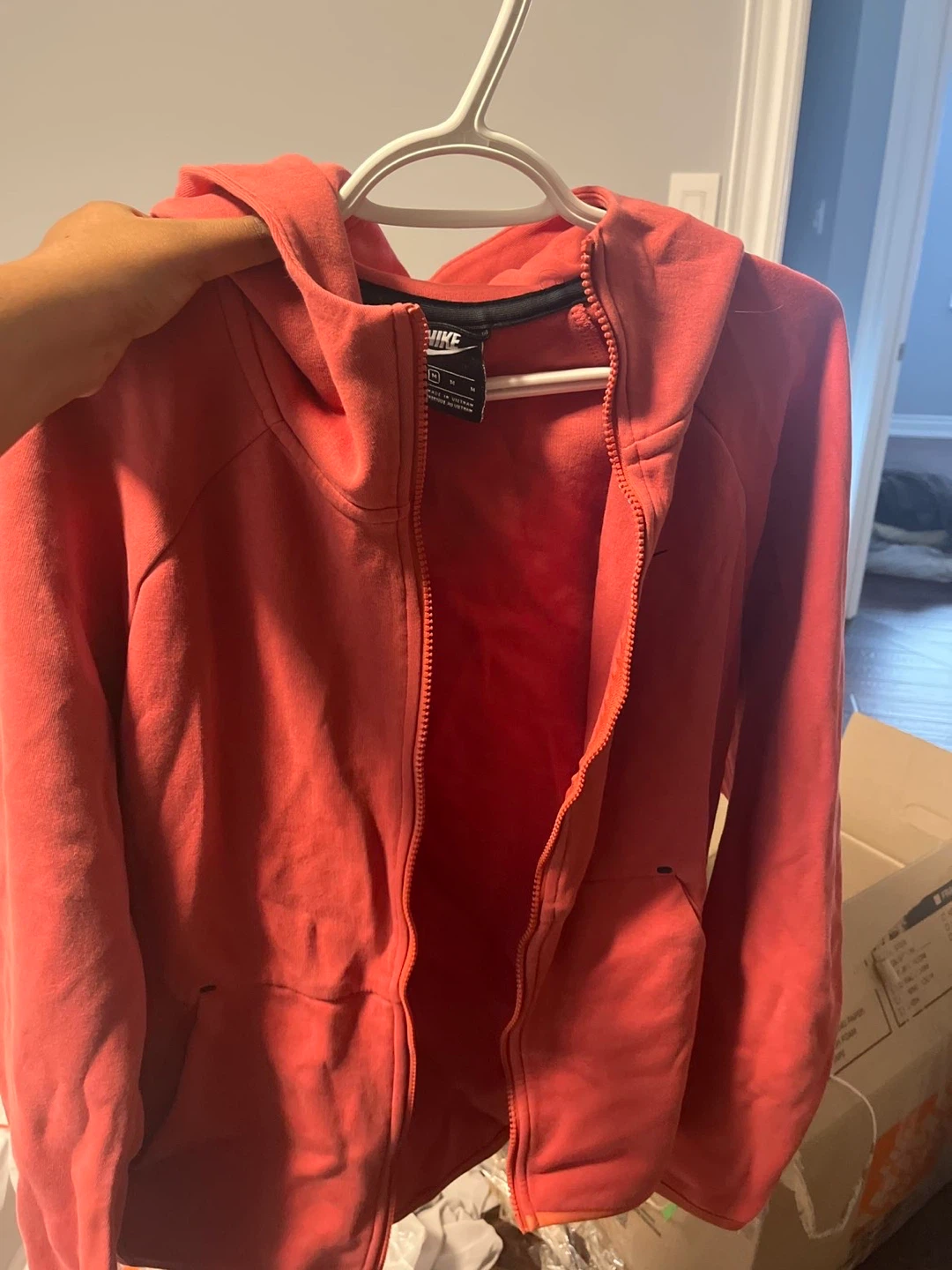 Nike Pink Zip-Up Hoodie Size Medium - photo 3