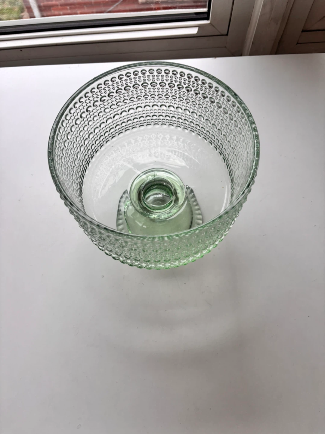 Iittala Kastehelmi Footed Glass Bowl in Green - photo 2
