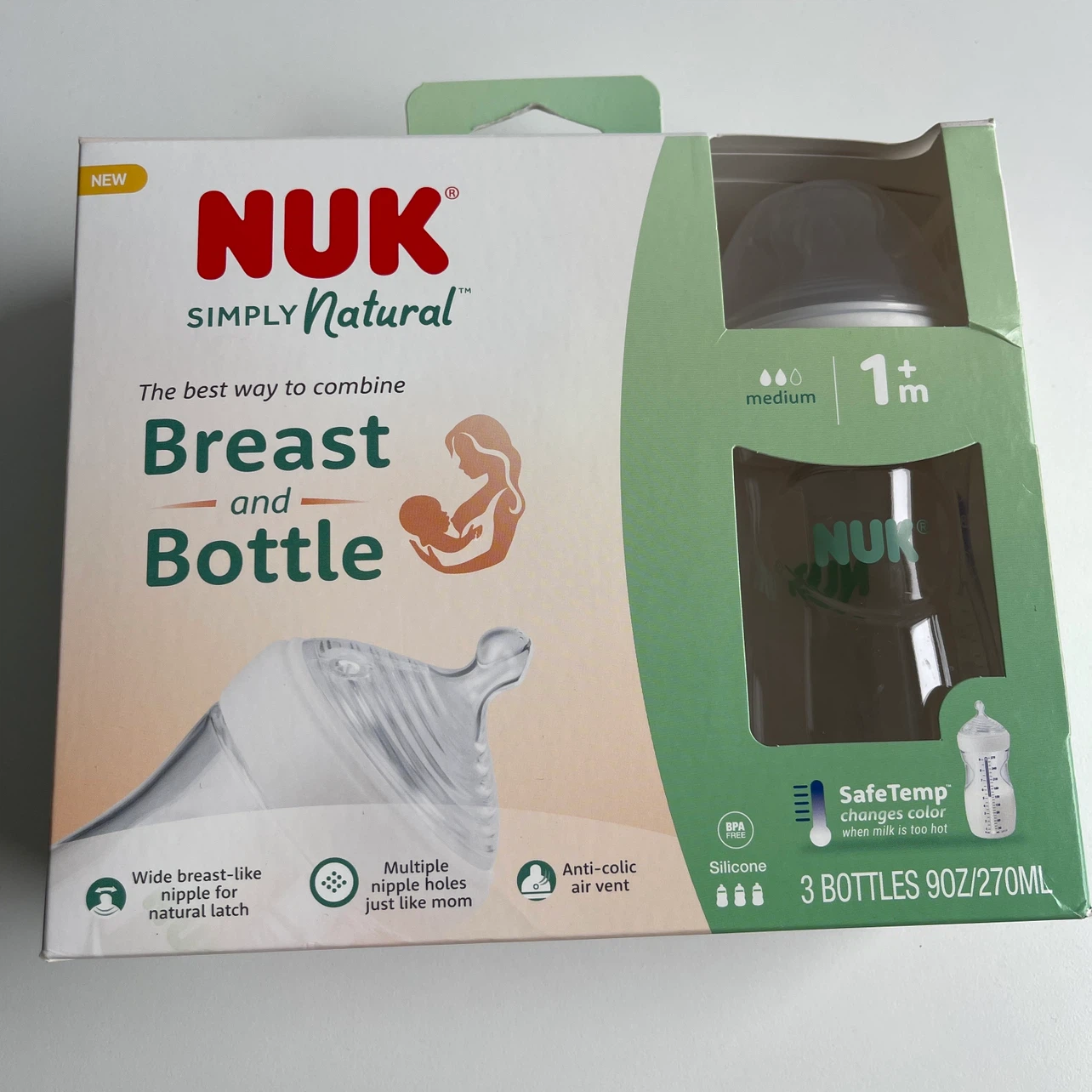NUK Simply Natural 3 Bottles 9oz/270mL