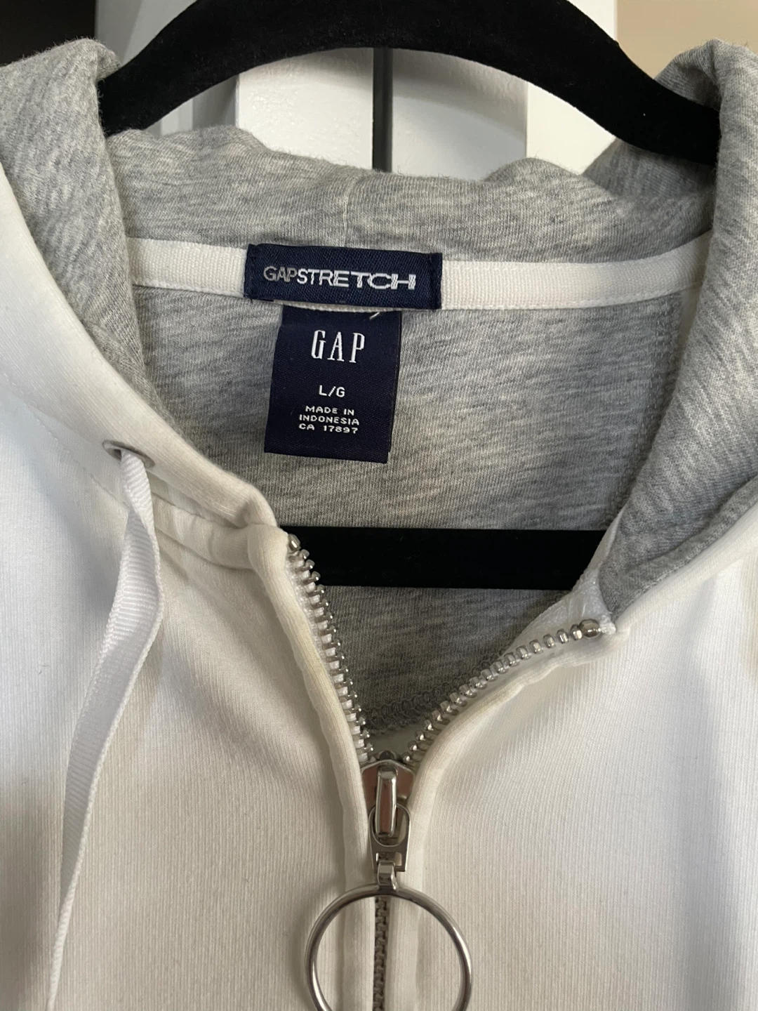 Gap Stretch White Zip-up Hoodie Large - photo 2