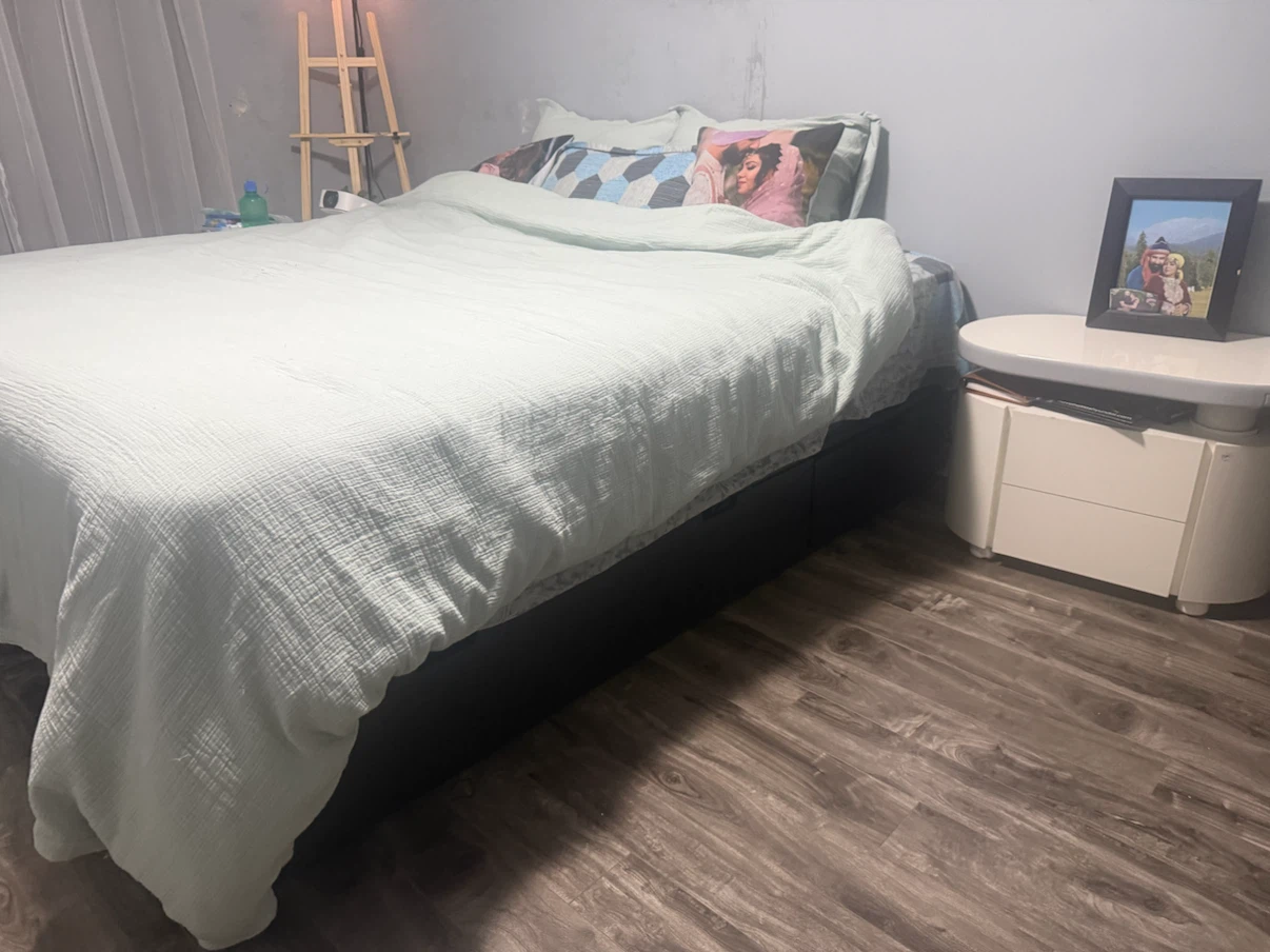 King size Black Bed Frame with Drawers included mattress