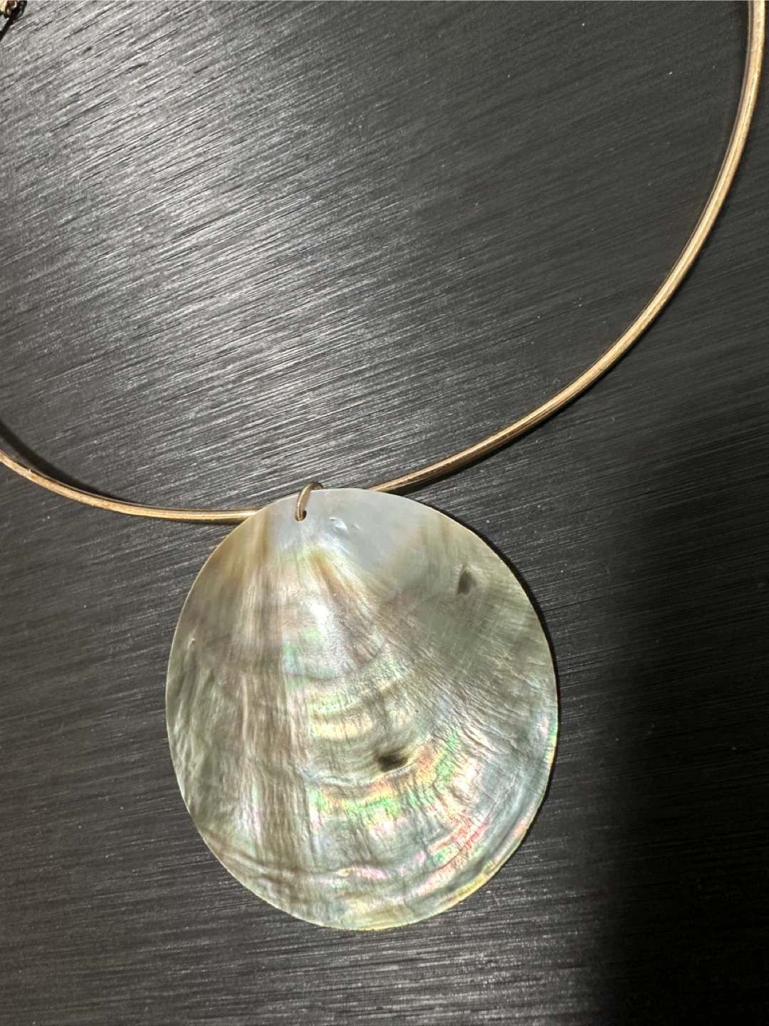 Gold-tone choker necklace with pendant - photo 3