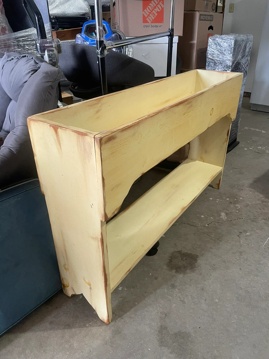 Rustic cream wooden planter stand - photo 2