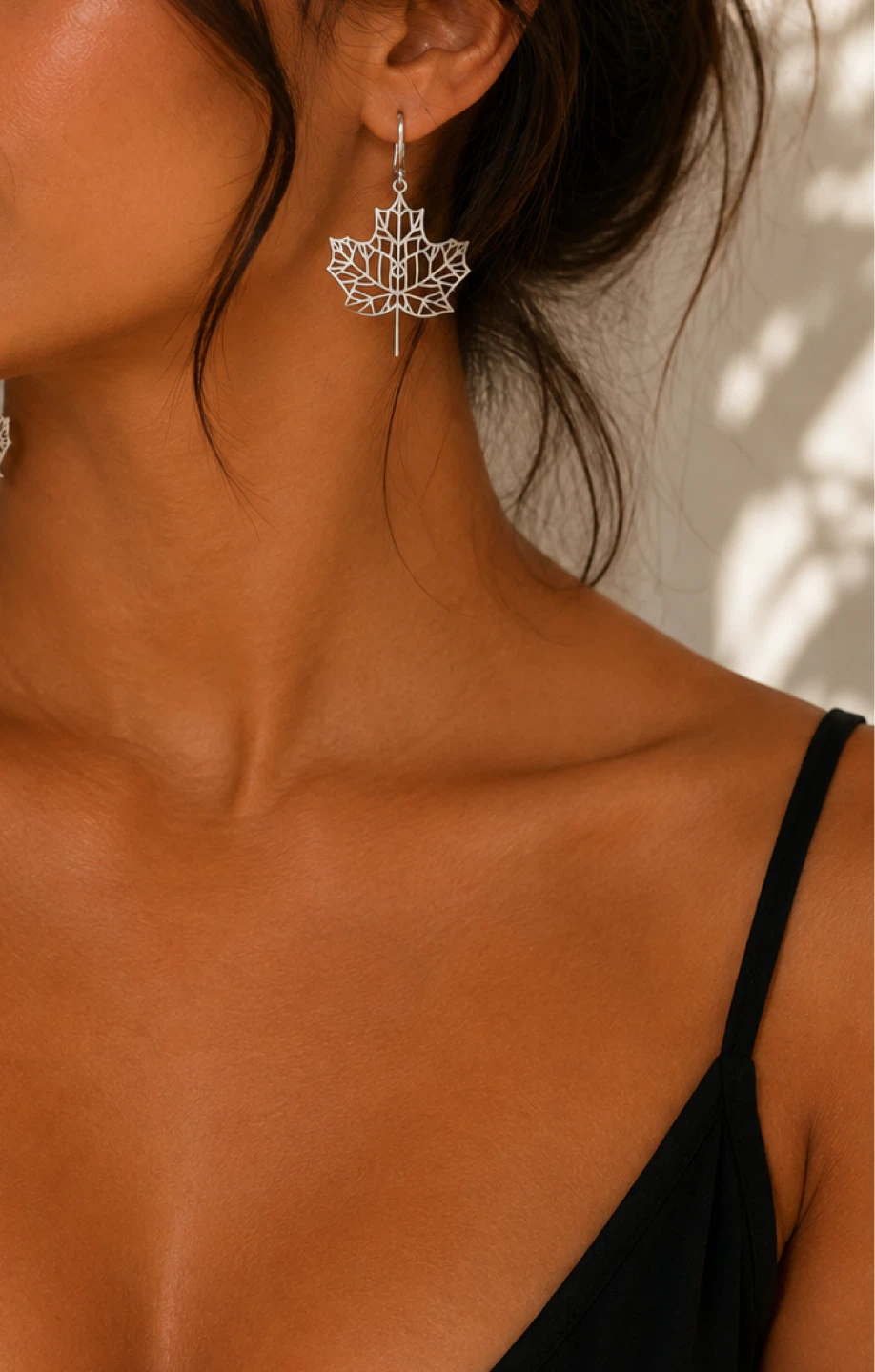 Silver Maple Leaf Earrings - photo 4