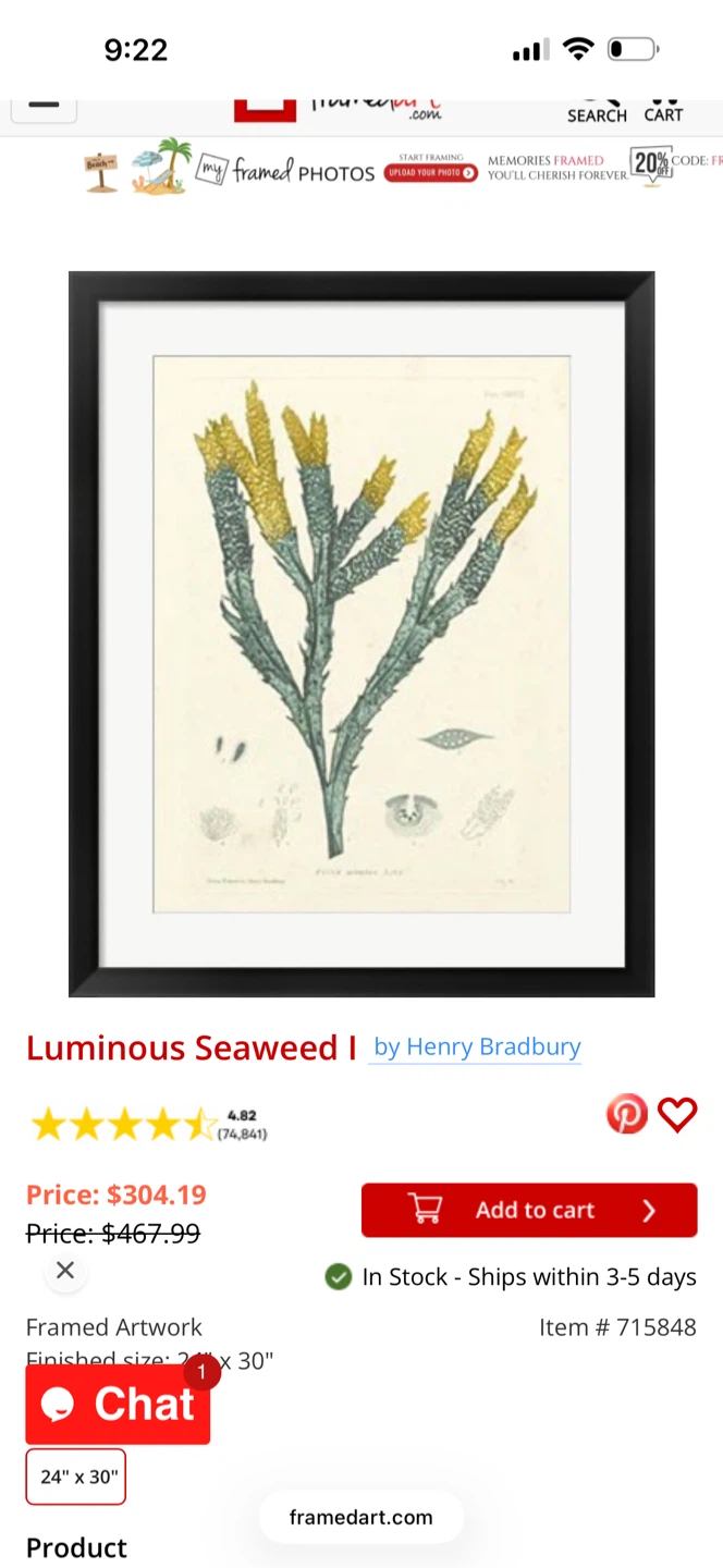 “Luminous Seaweed” Framed canvas  by Henry Bradbury - photo 4