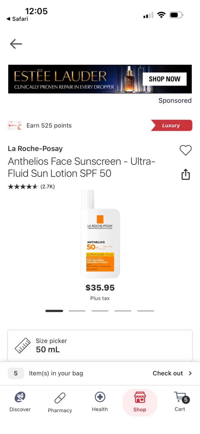 La Roche-Posay Anthelios SPF 50 Ultra Fluid Face Sunscreen - photo 4