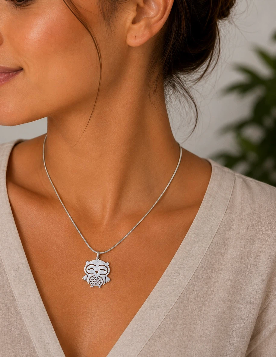 Cute Owl Pendant Necklace - photo 3