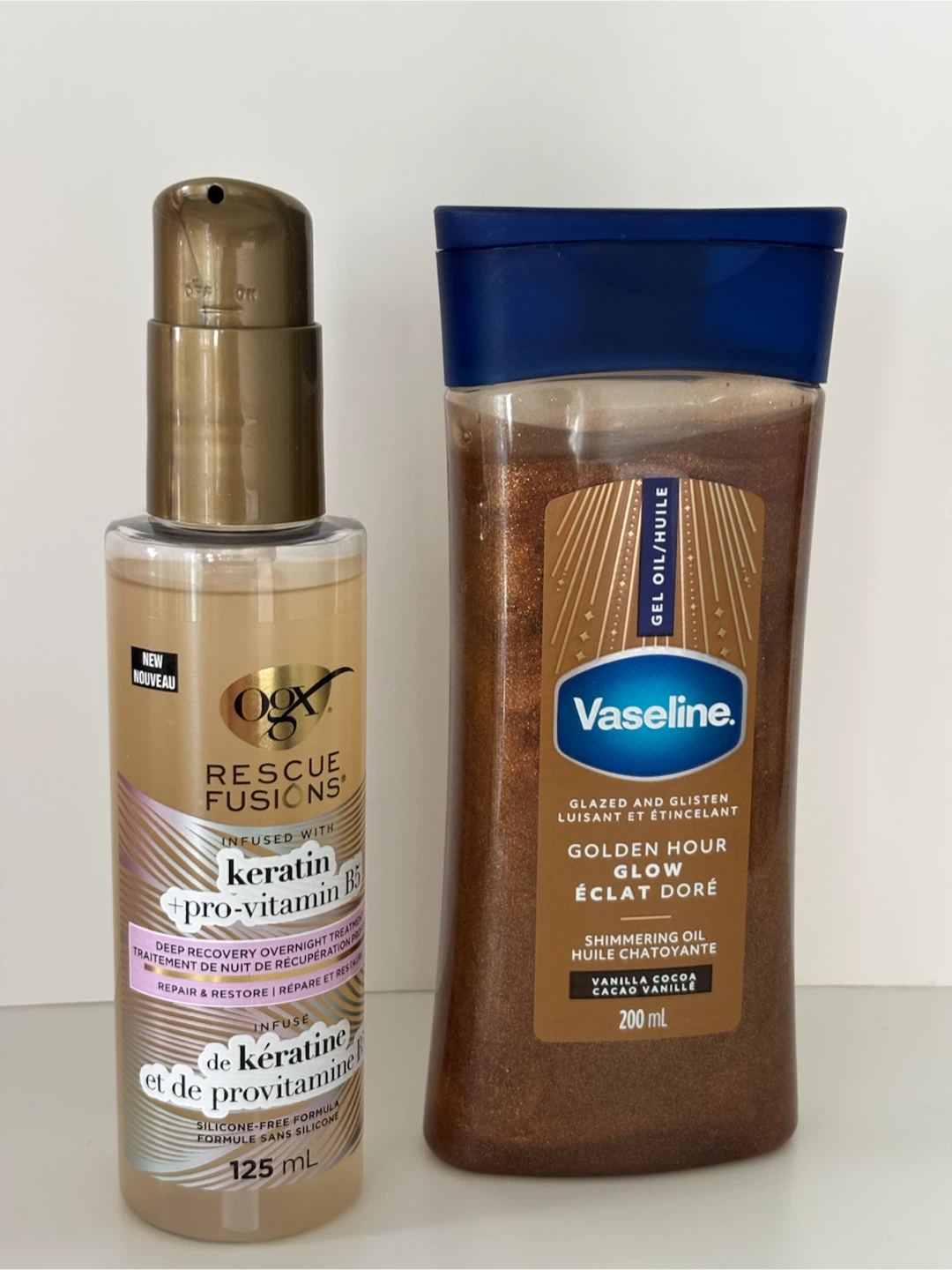 OGX Keratin Hair Oil & Vaseline Shimmering Oil