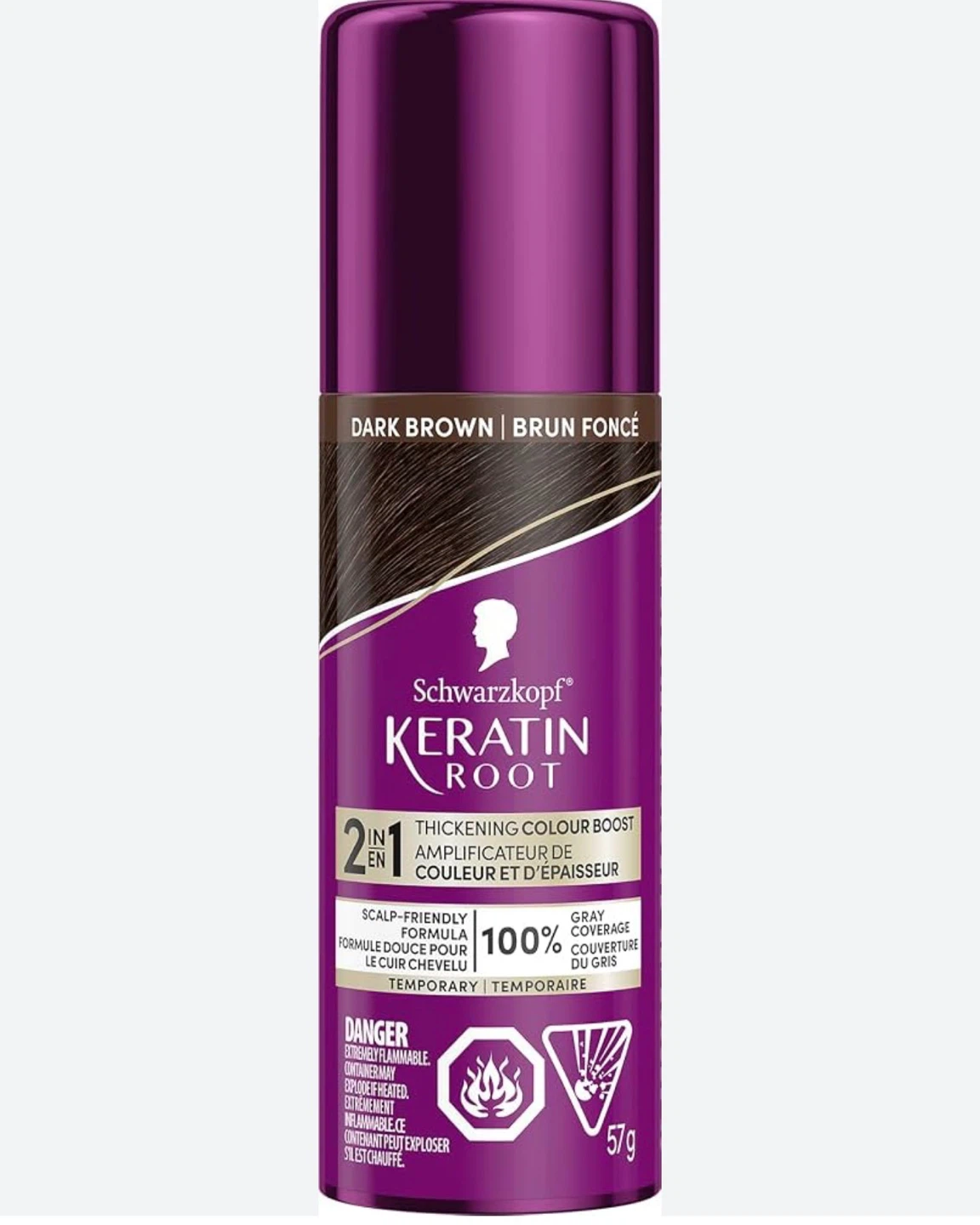 Root thickening colour boost spray in dark brown