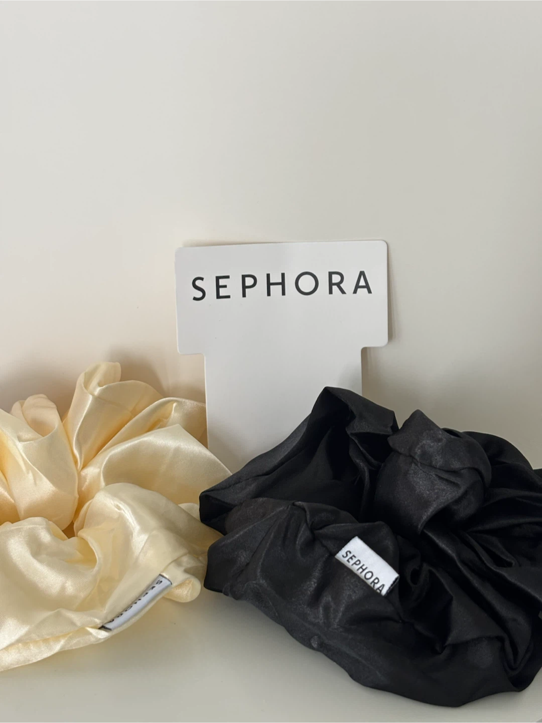 Sephora Silk Scrunchies Set - Cream & Black - photo 2