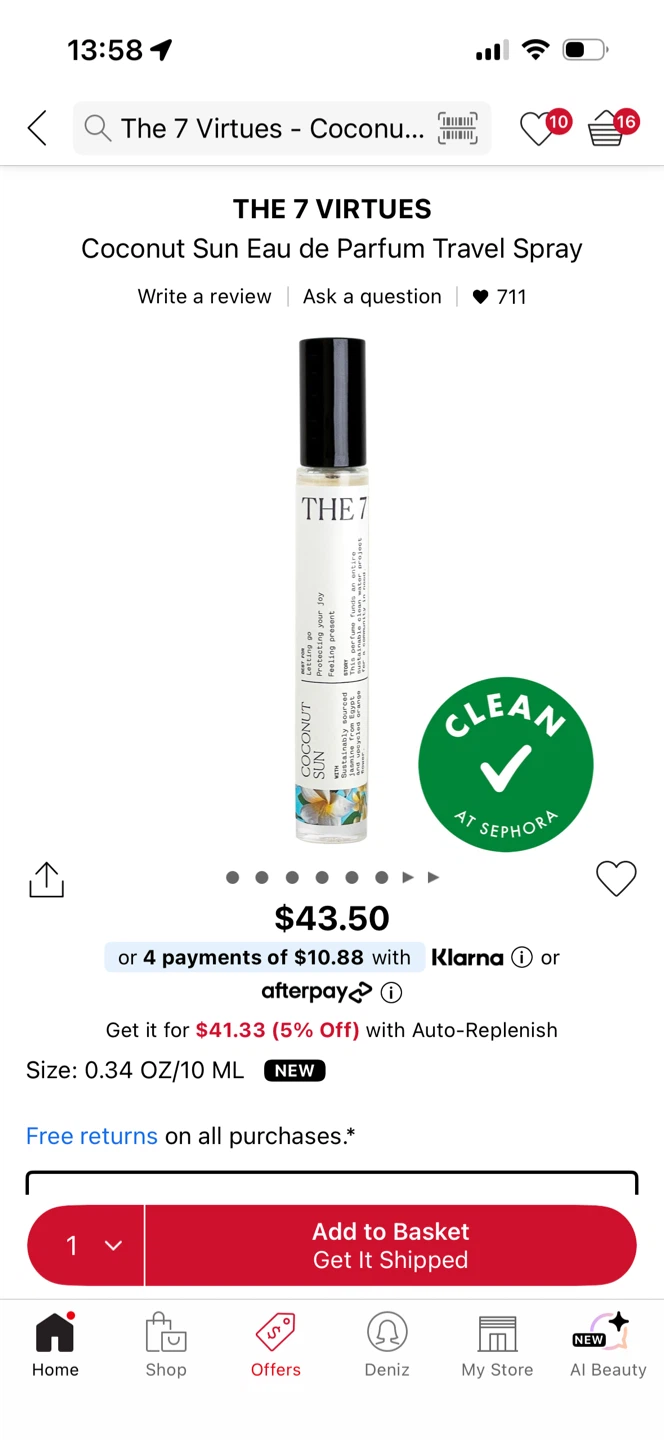 The 7 Virtues Coconut Sun Eau de Parfum Travel Spray - photo 4