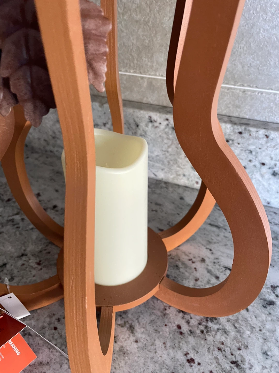 NEW - Large wooden Rustic Pumpkin Lantern Candle Holder - - photo 5