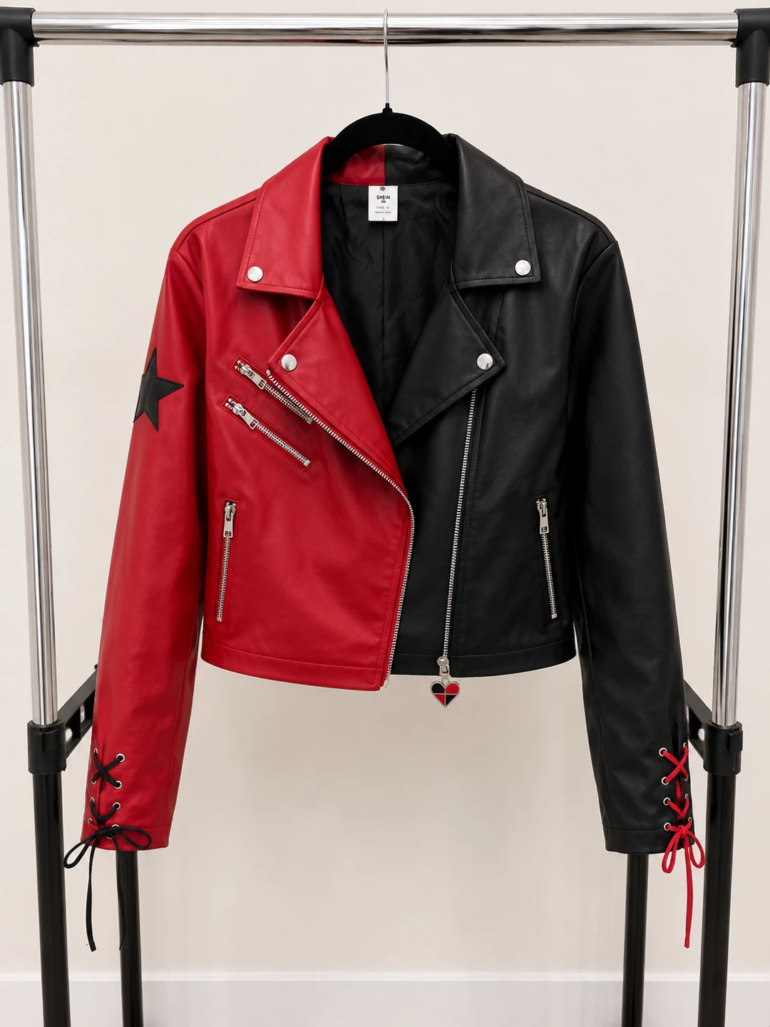 Harley Quinn Split Colour Faux Leather Jacket - photo 2