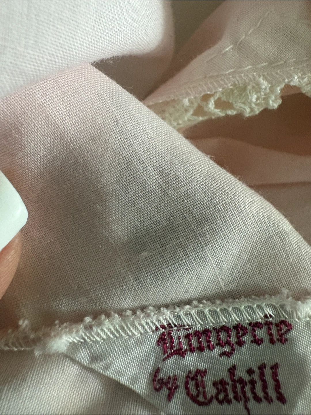 Pink Vintage Nightgown with Lace Trim - Size Small - photo 5