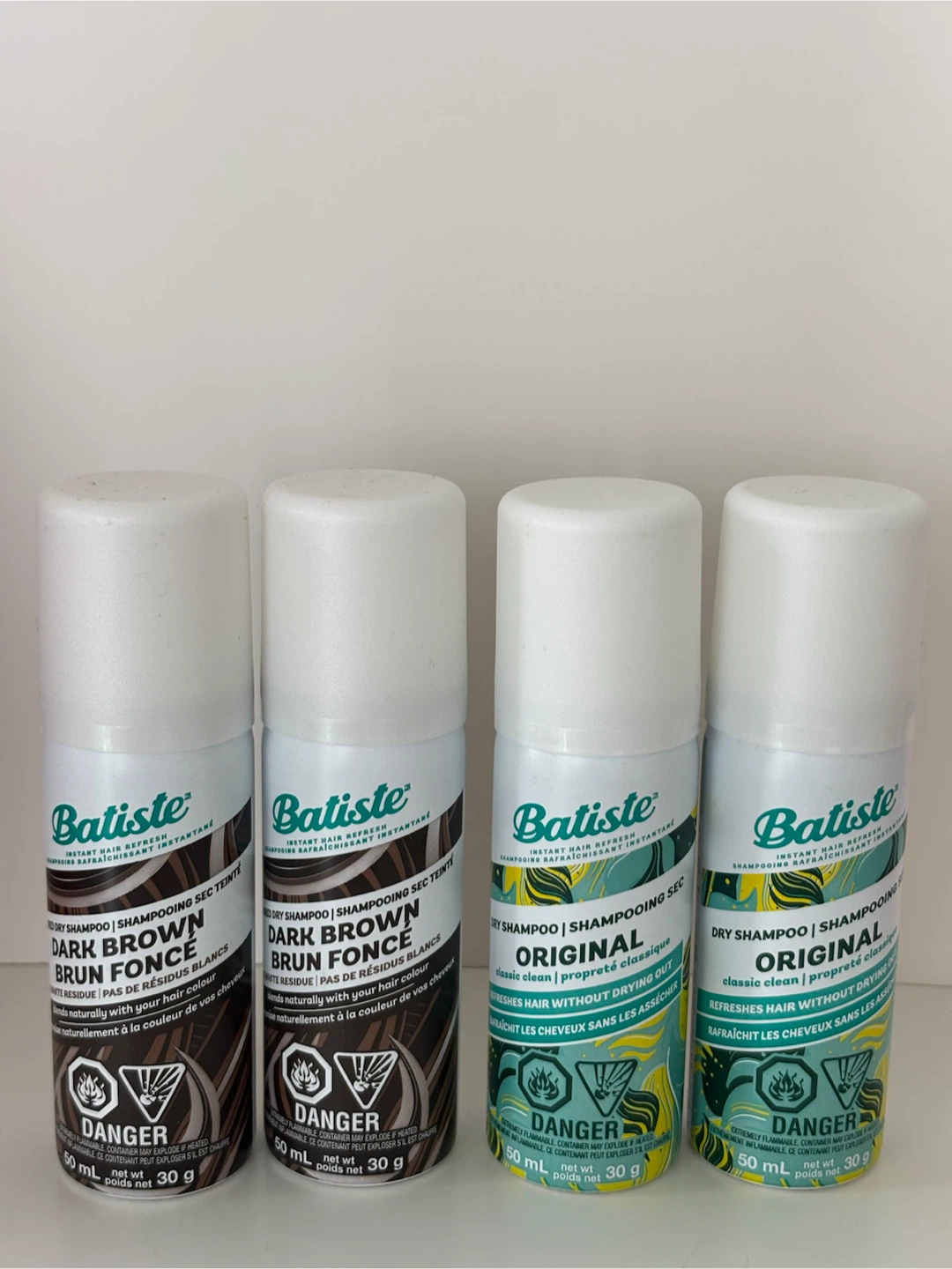 Batiste Dry Shampoo - 2 Dark Brown, 2 Original (50ml)