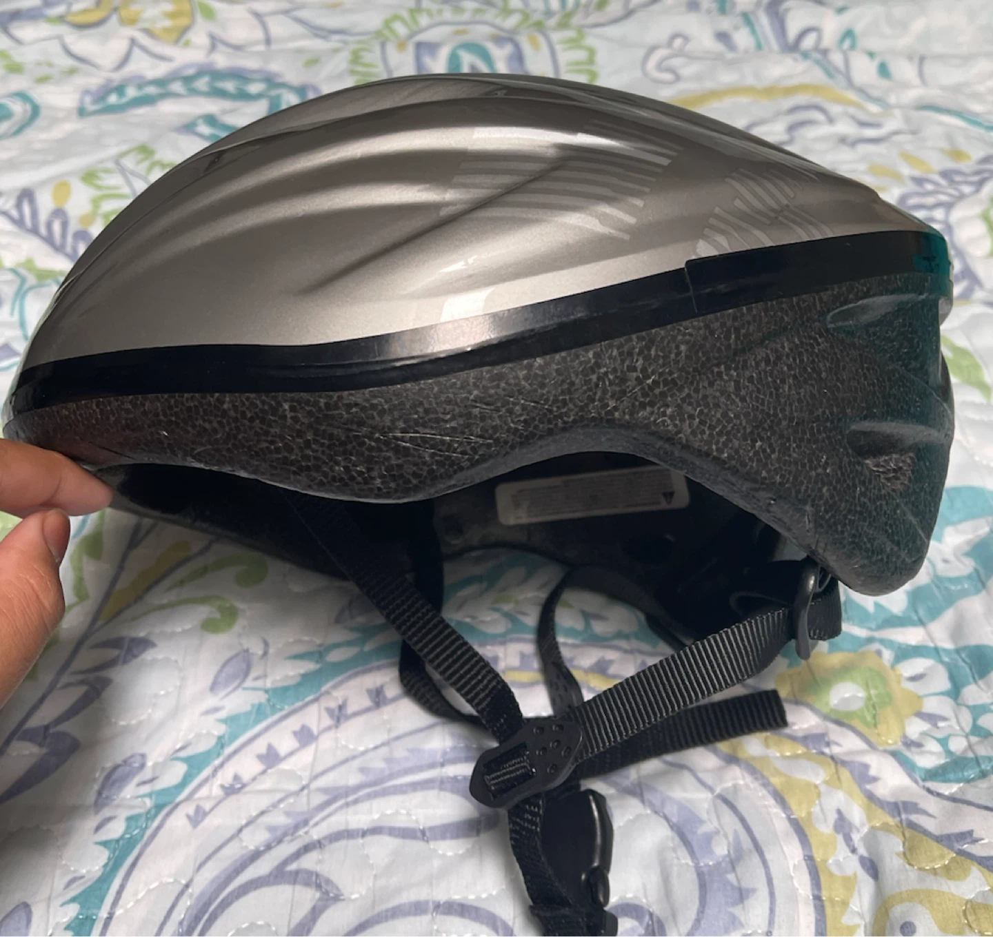 Silver multi-sport bike helmet - photo 2