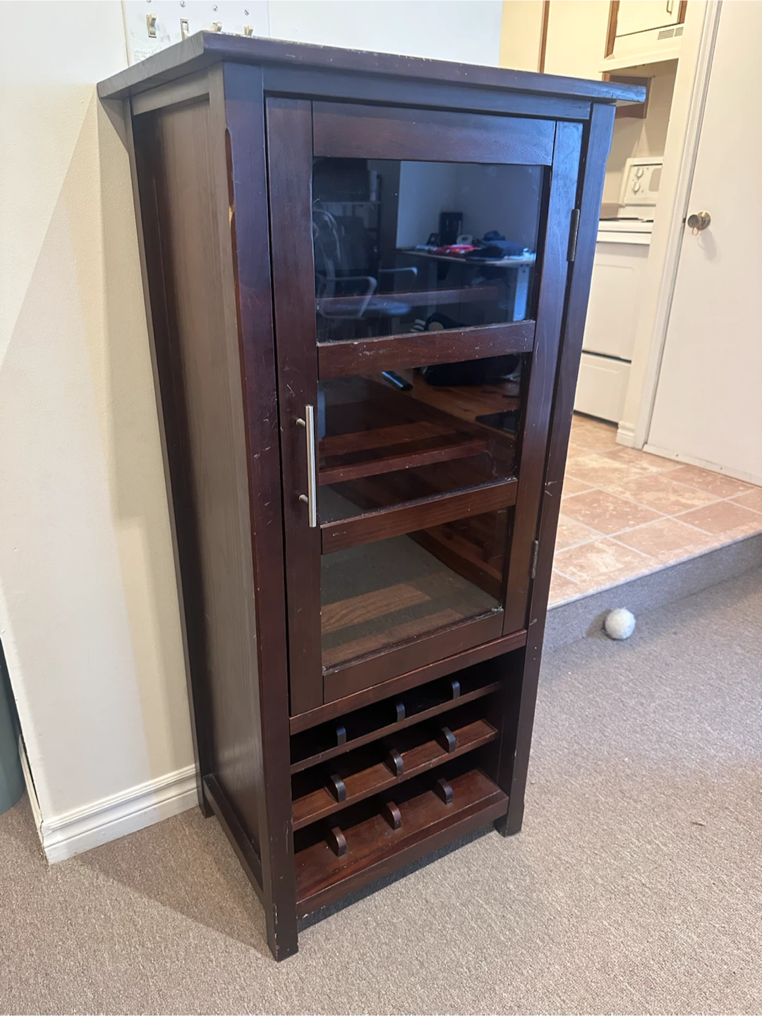 Dark Wood Wine Cabinet