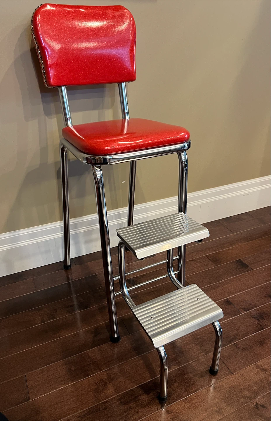 Vintage Retro Kitchen Step Stool Chair