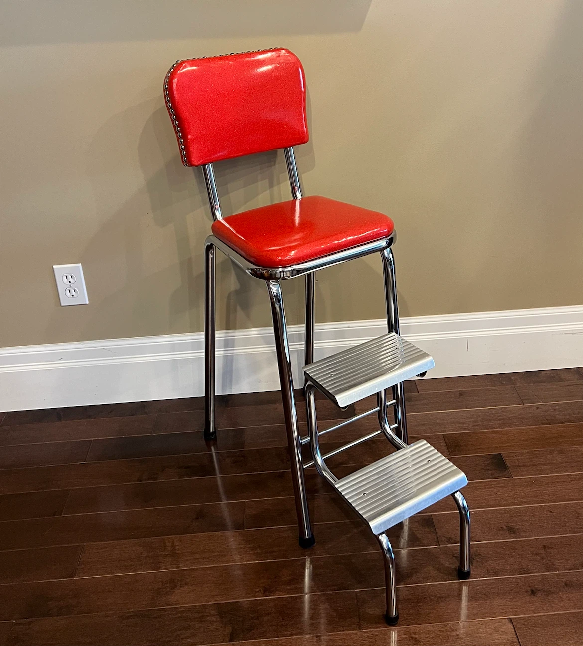 Vintage Retro Kitchen Step Stool Chair - photo 5