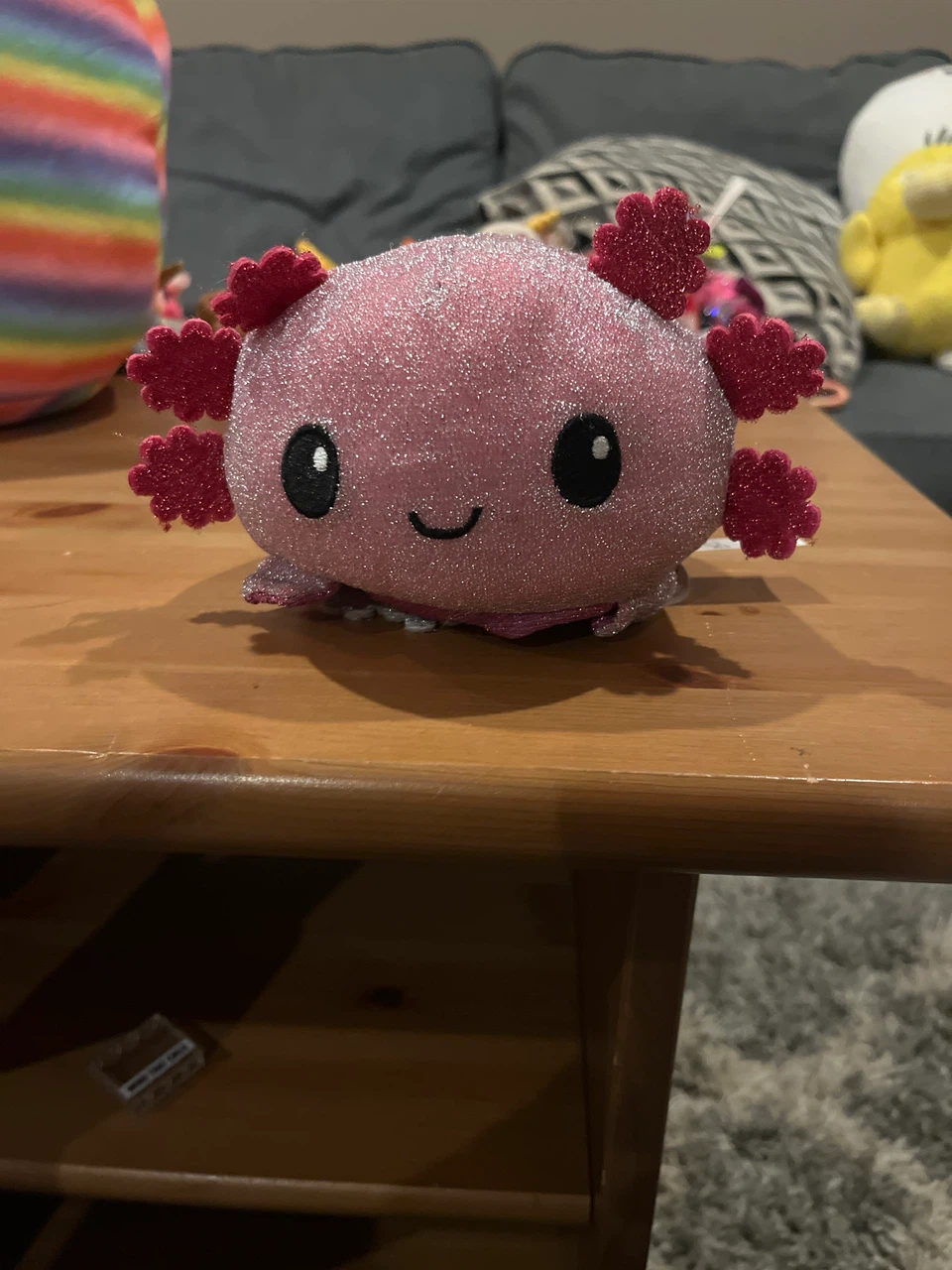Reversible Sparkly Axolotl Plush Toy